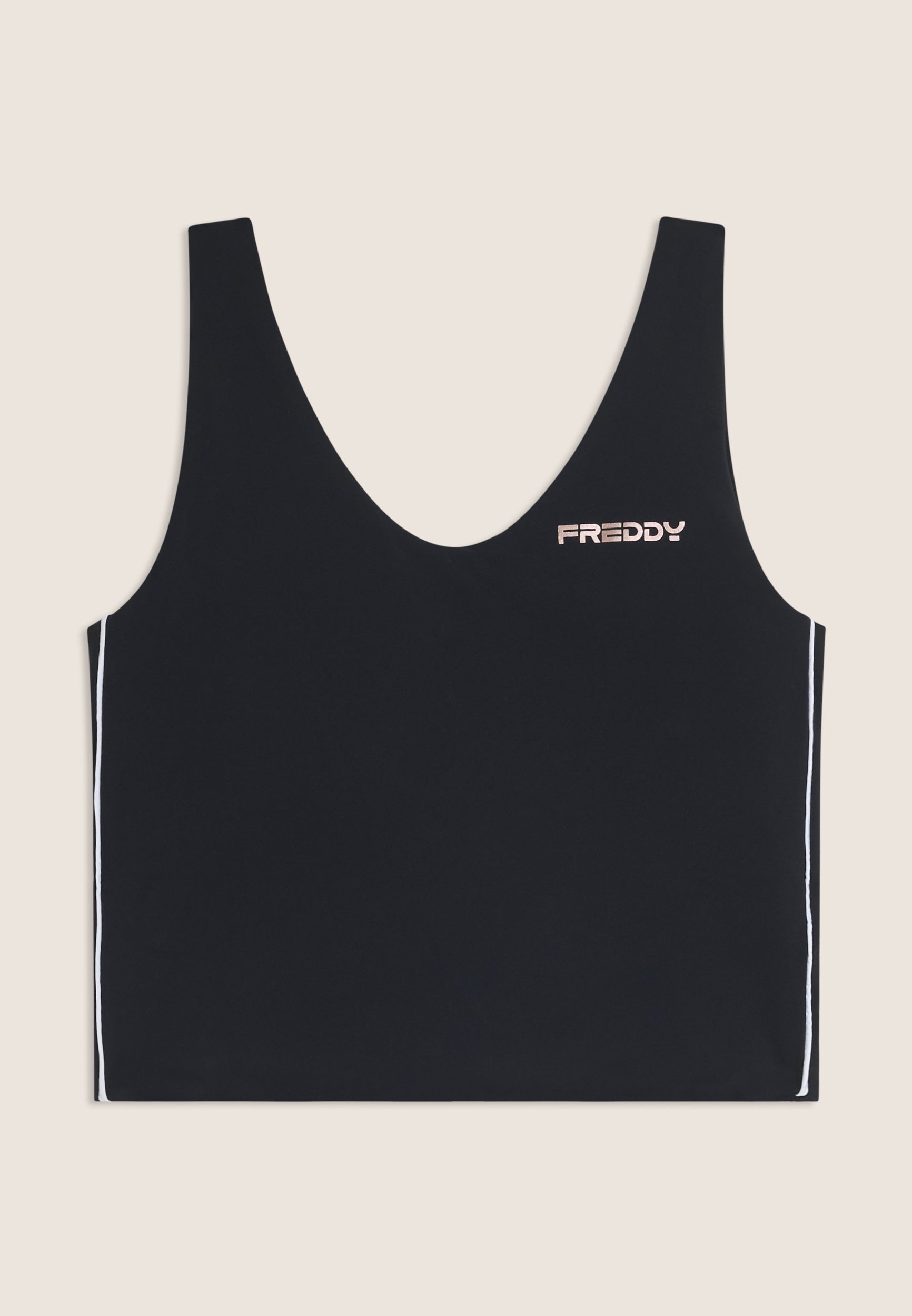 freddy-slim-fit-scollo-a-v-quick-dry-canotta-cropped-sportiva-donna image 1