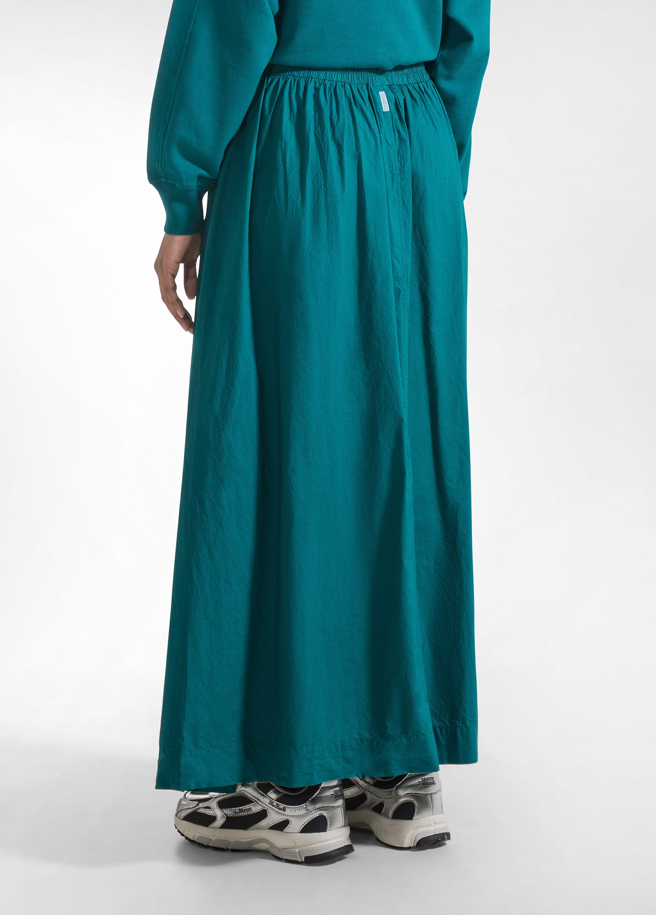 deha-d42725-gonna-maxi-in-popeline-effetto-parachute-verde image 3