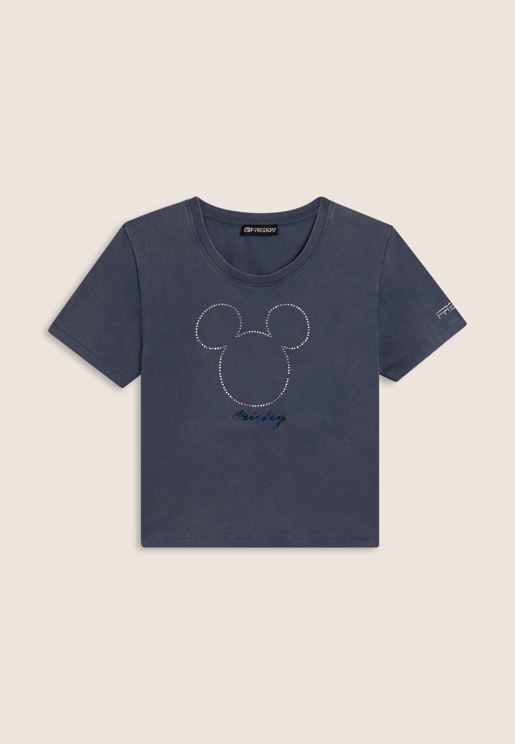 freddy-t-shirt-cropped-donna-mickey-mouse-in-strass image 4