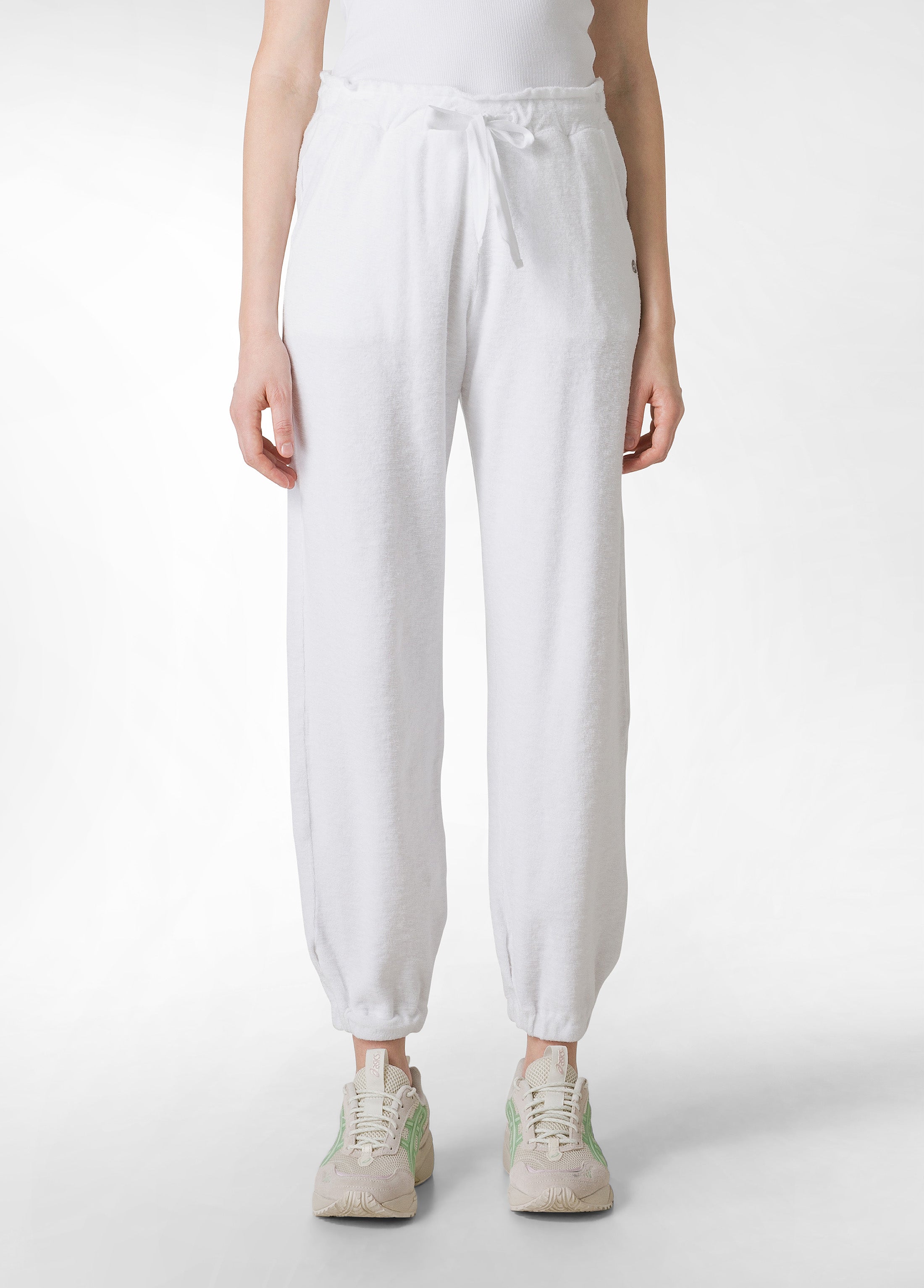 deha-pantaloni-jogger-in-spugna-bianco-pantaloni-leisurewear-in-cotone image 2