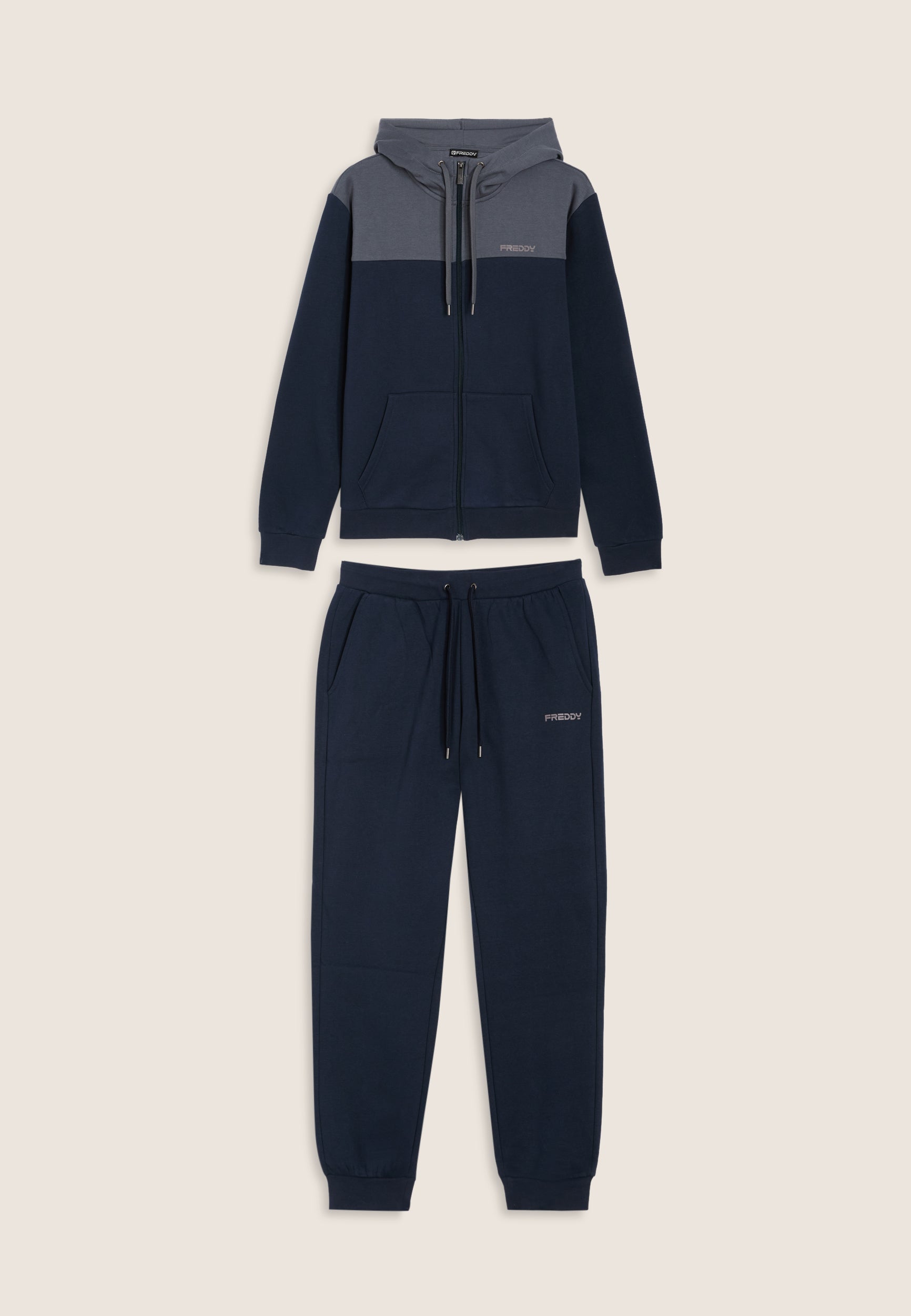 freddy-tuta-uomo-con-cappuccio-colour-block-in-felpa-garzata image 1