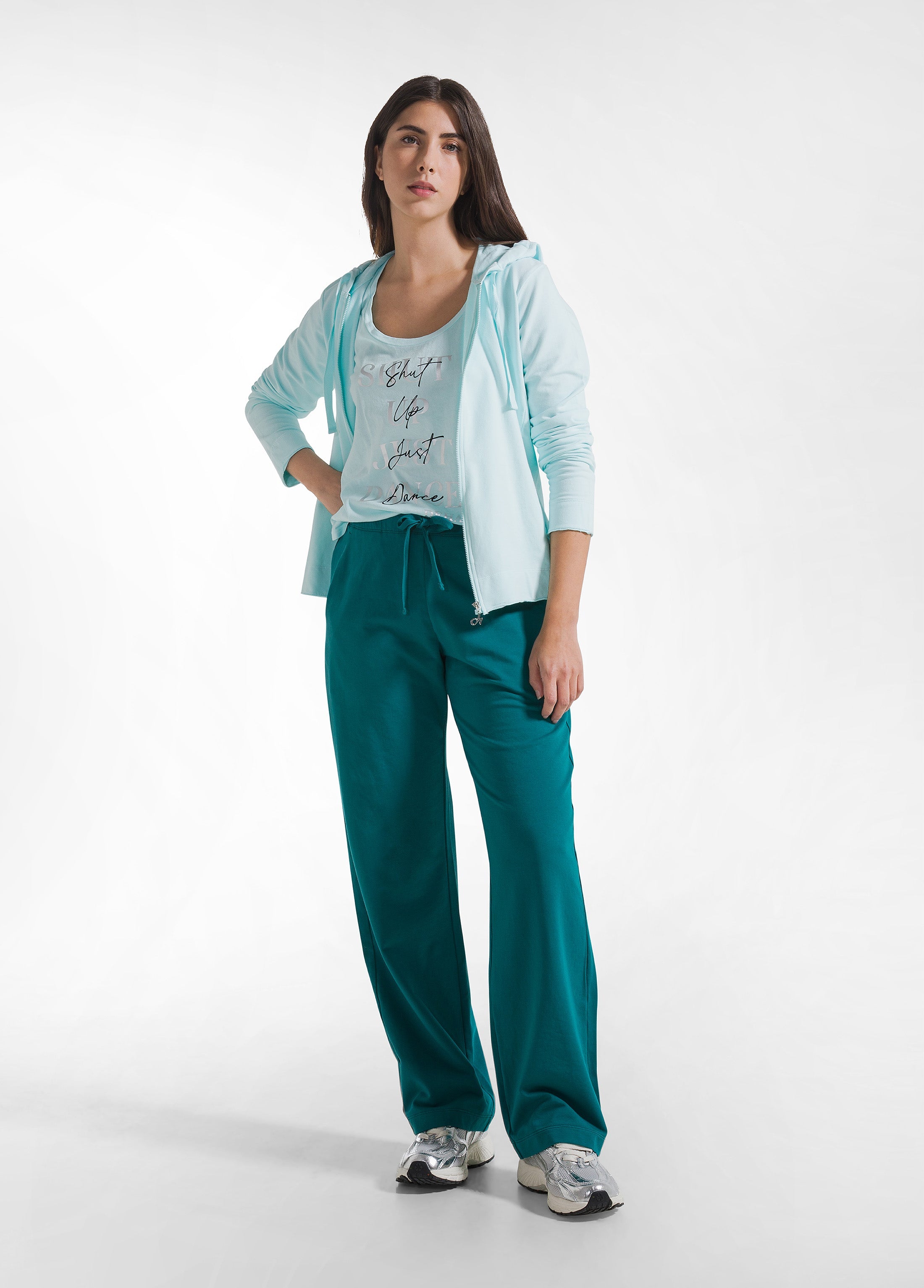 deha-d42520-felpa-core-leggera-con-zip-e-cappuccio-blu image 4