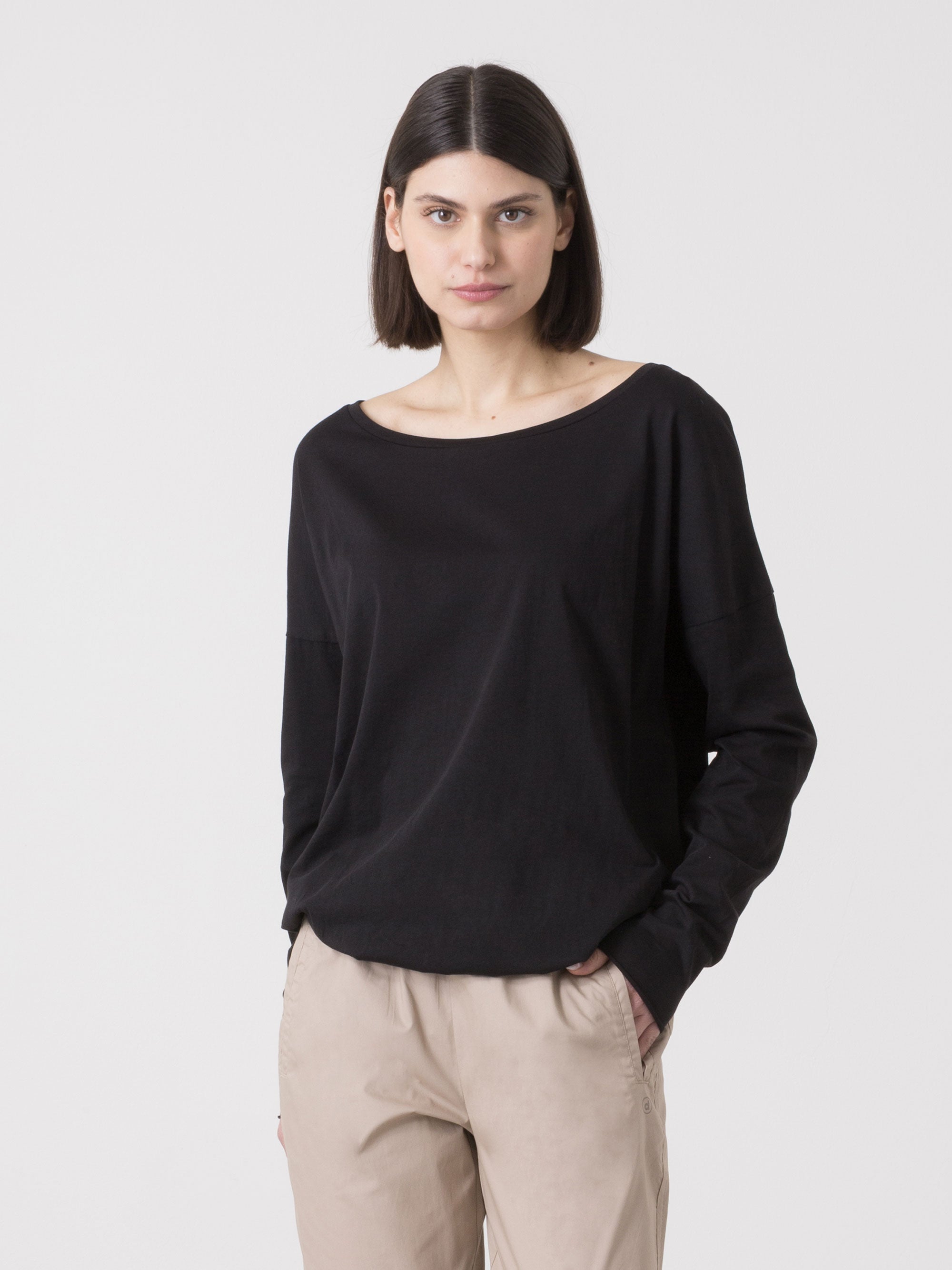 dimensione-danza-t-shirt-donna-in-jersey-a-manica-lunga-con-scollo-a-barca image 1