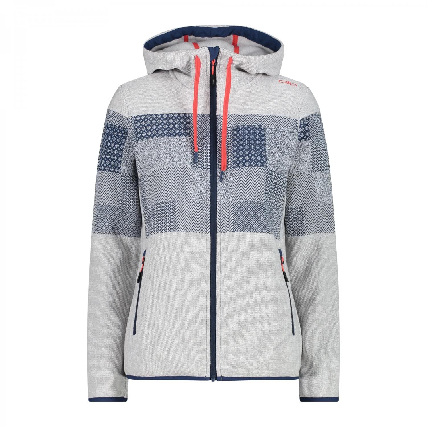 cmp-knit-tech-m-lange-fleece-giacca-donna-con-cappuccio-fisso-full-zip image 1