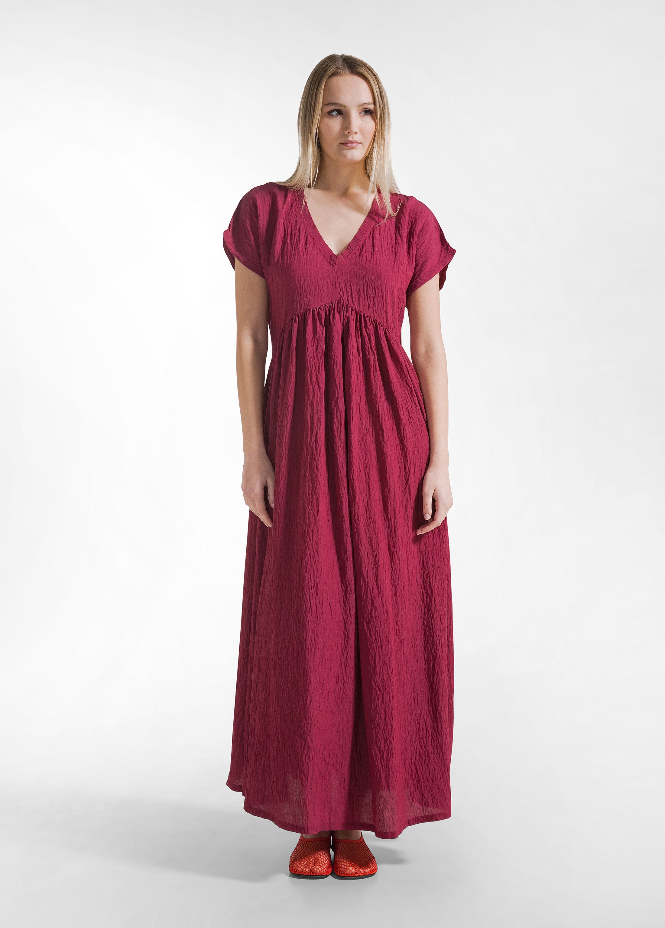 deha-abito-lungo-in-viscosa-crinkle-rosso-abito-estivo-donna image 2