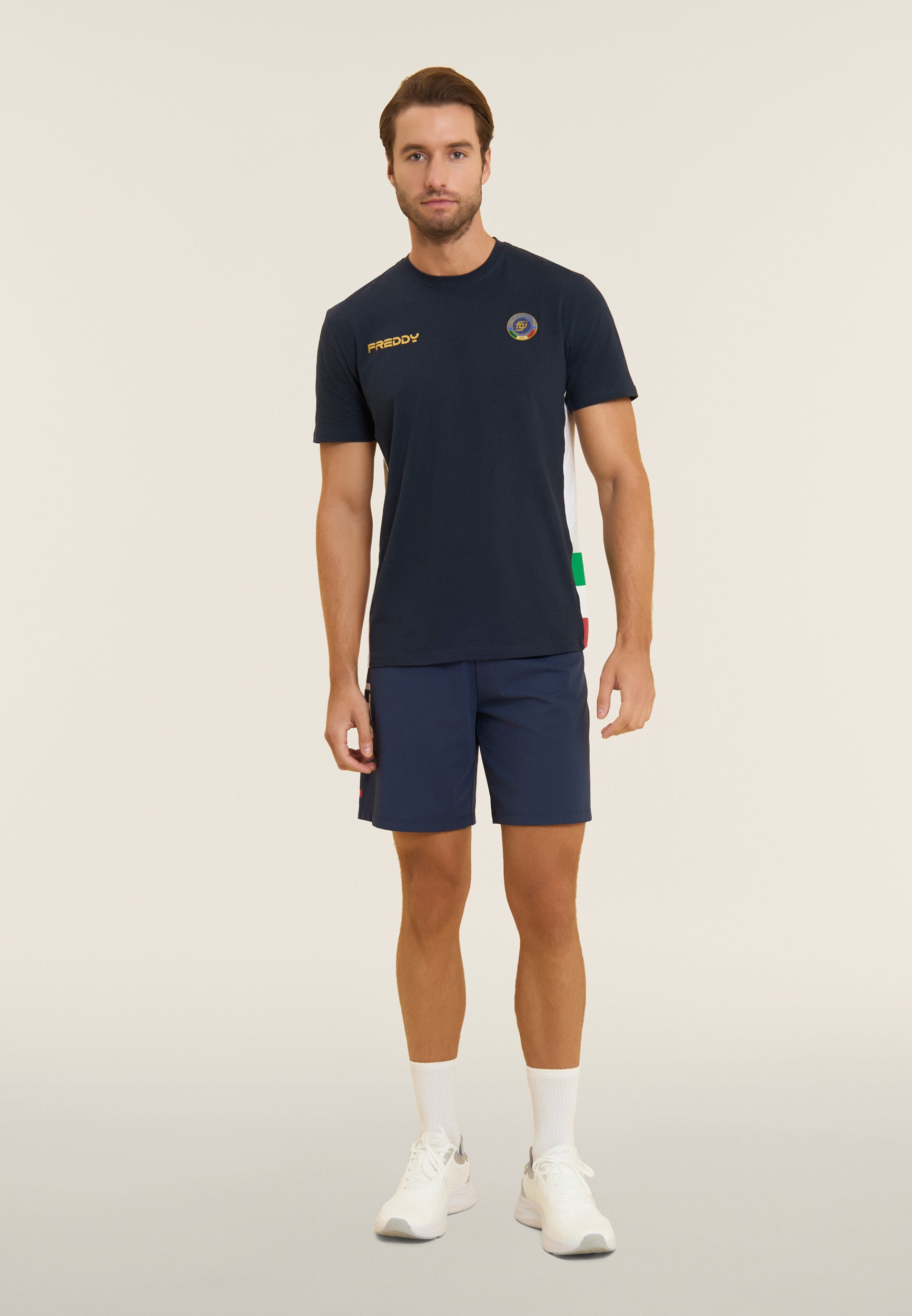freddy-t-shirt-uomo-italia-fgi-blu-in-jersey-stretch image 2