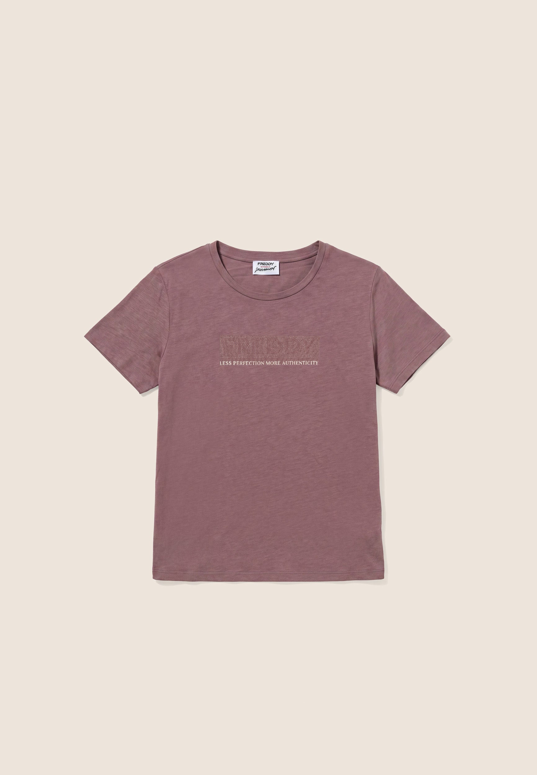 freddy-t-shirt-regular-donna-cotone-modal-con-logo-borchie-dorate image 1