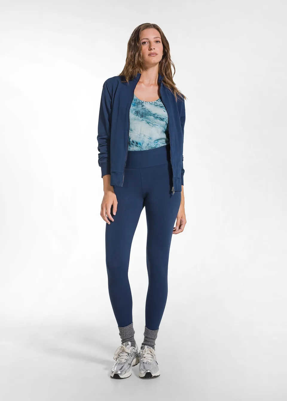 deha-d42036-leggings-a-vita-alta-in-jersey-stretch-blu image 1