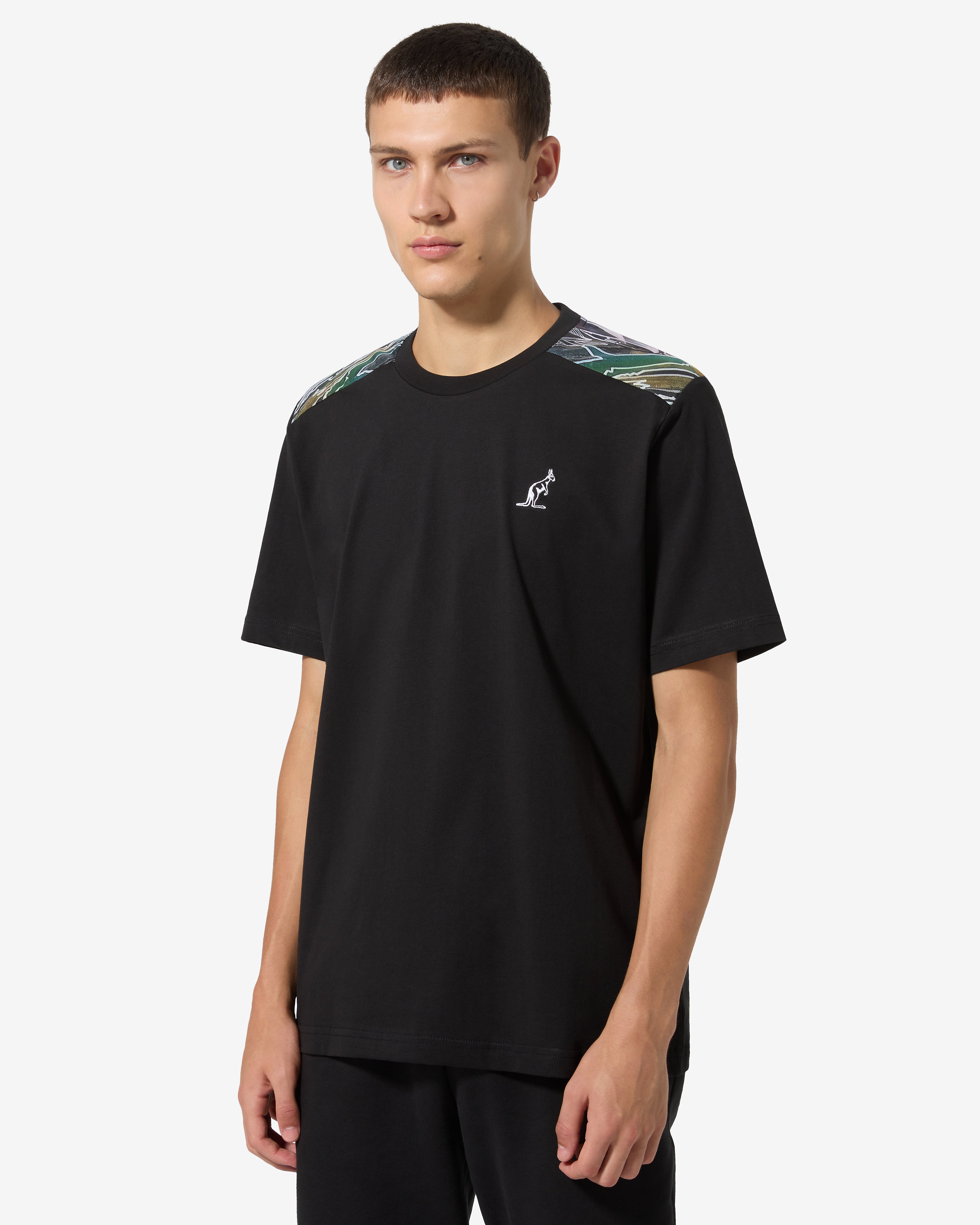 australian-goldie-insert-t-shirt-cotone-nero-made-in-italy image 1