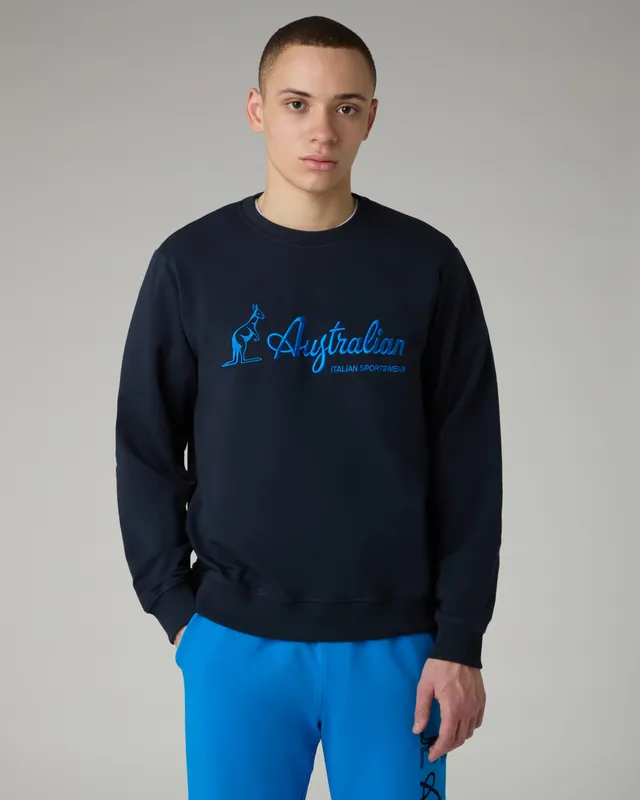 australian-statement-logo-crewneck-felpa-girocollo-blu-navy image 1