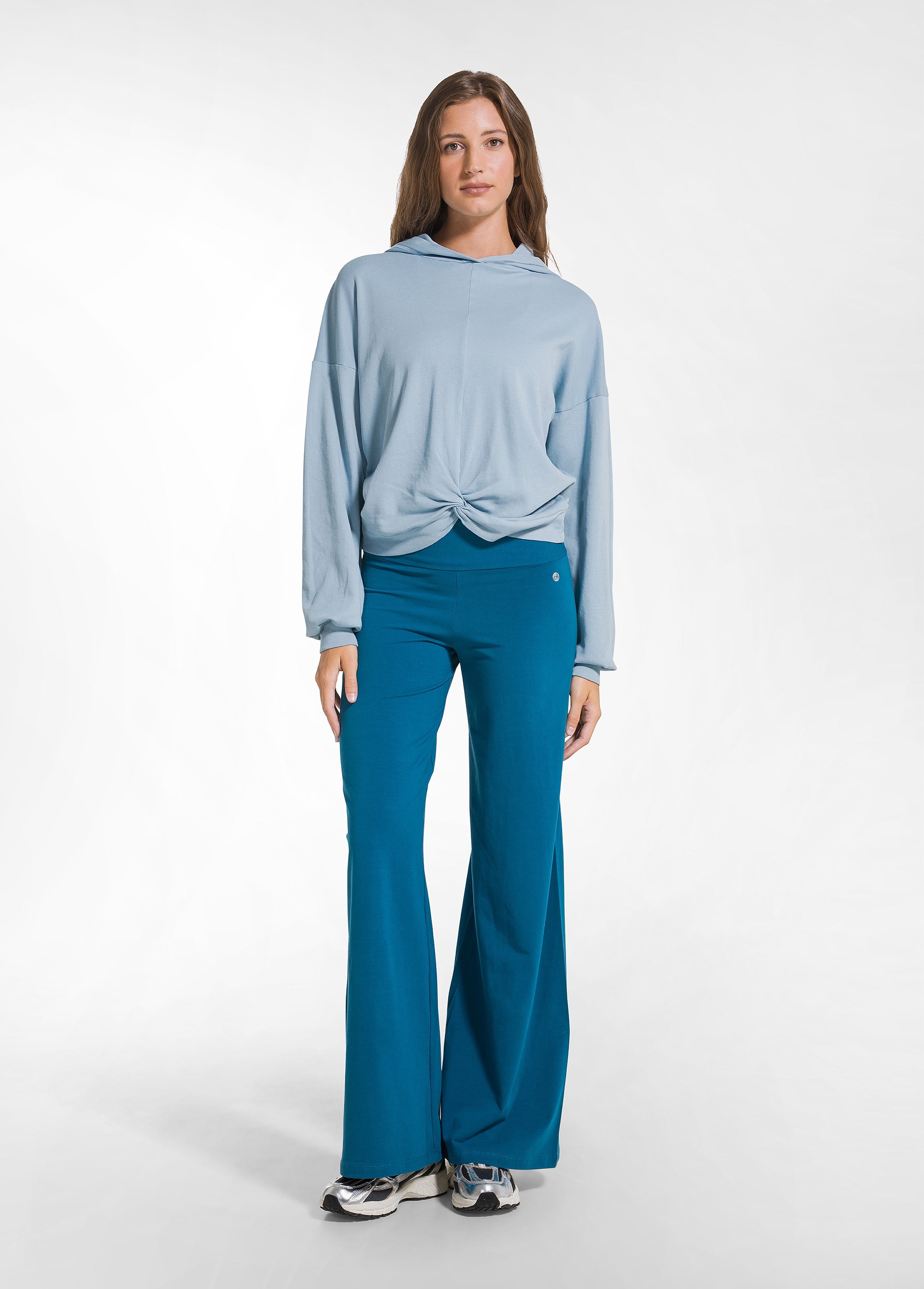 deha-felpa-con-cappuccio-d52050-in-cotone-organico-blu image 4