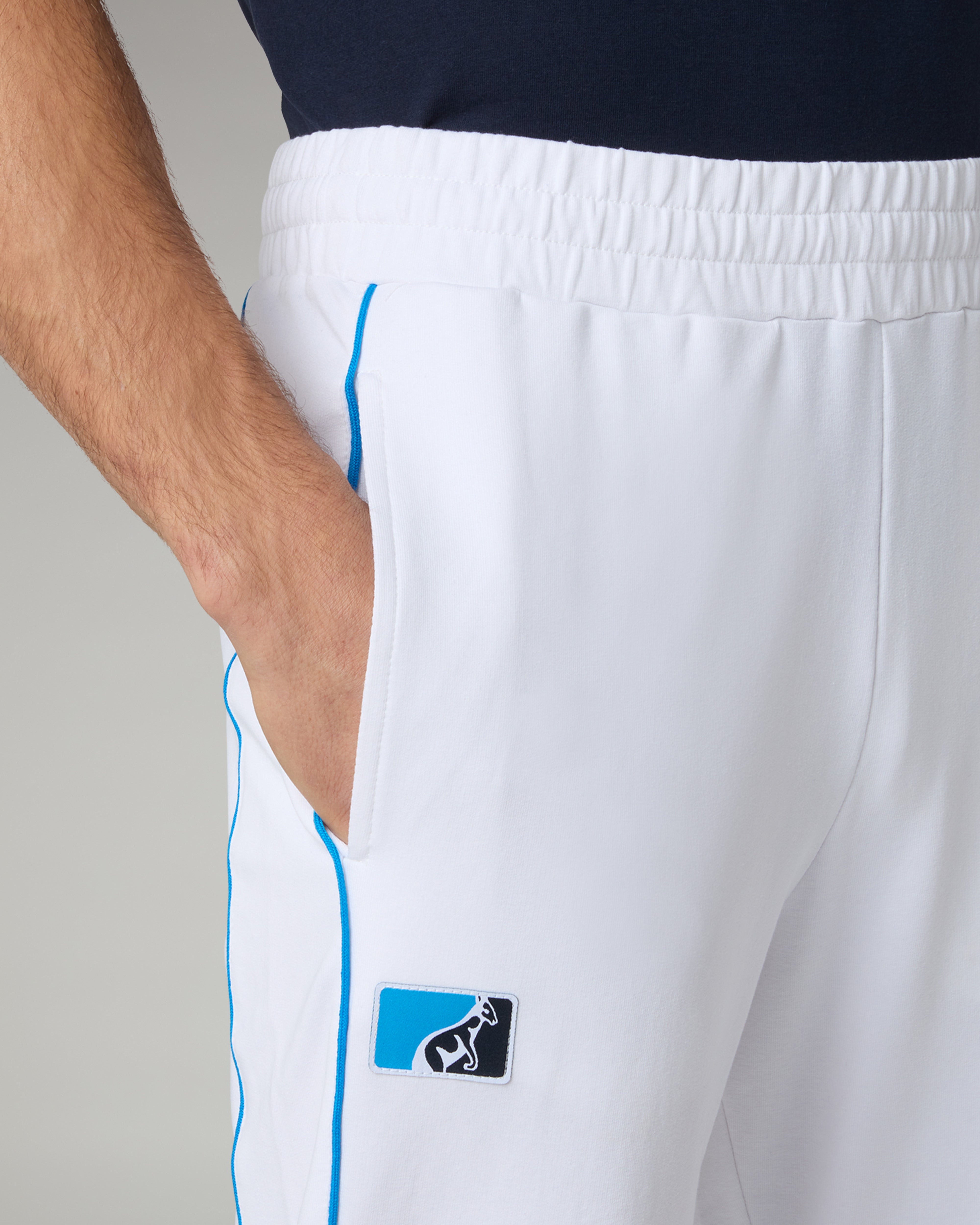 australian-league-track-pant-pantalone-felpa-bianco-con-piping image 4
