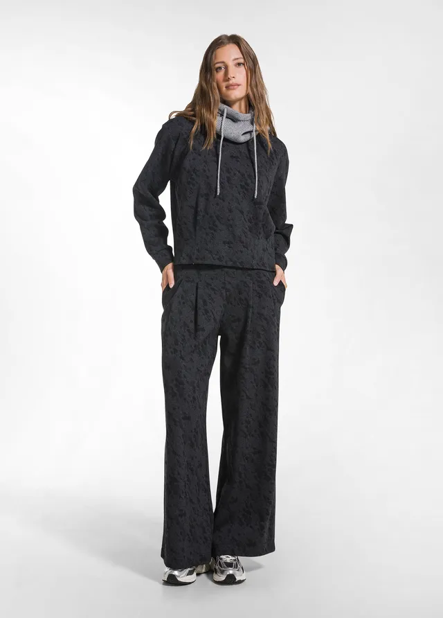 deha-pantalone-palazzo-matelass-animalier-other-con-pieghe image 1