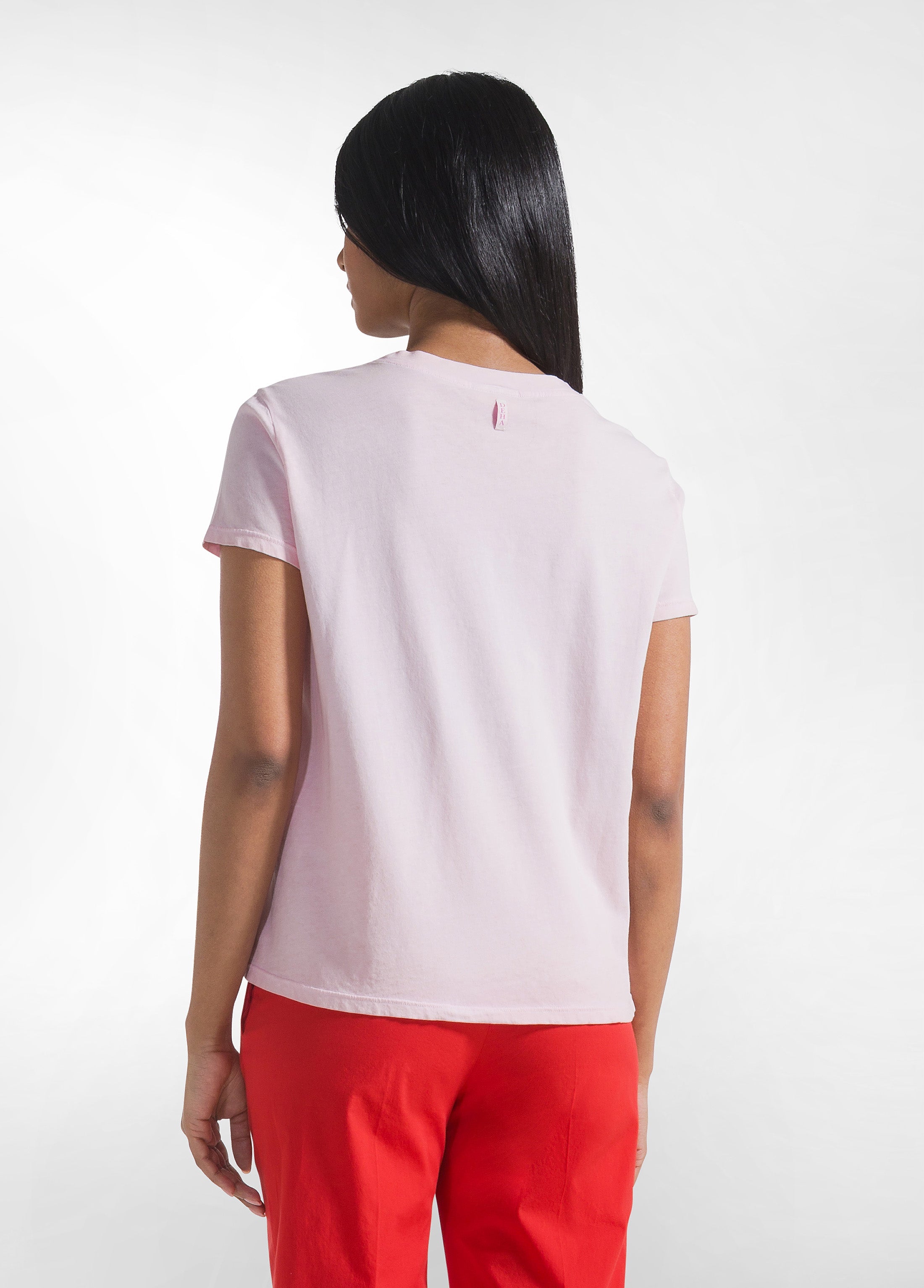 deha-t-shirt-effetto-sfumato-in-cotone-organico-rosa-2 image 2