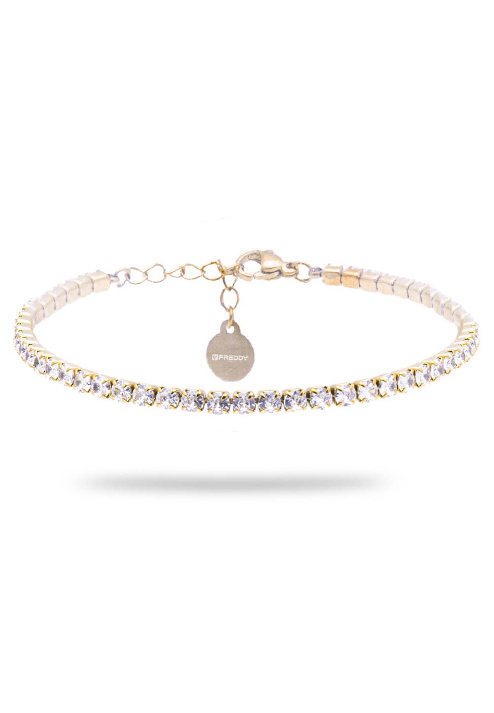 bracciale-tennis-oro-freddy-acciaio-gemme-bianche-200-mm image 2