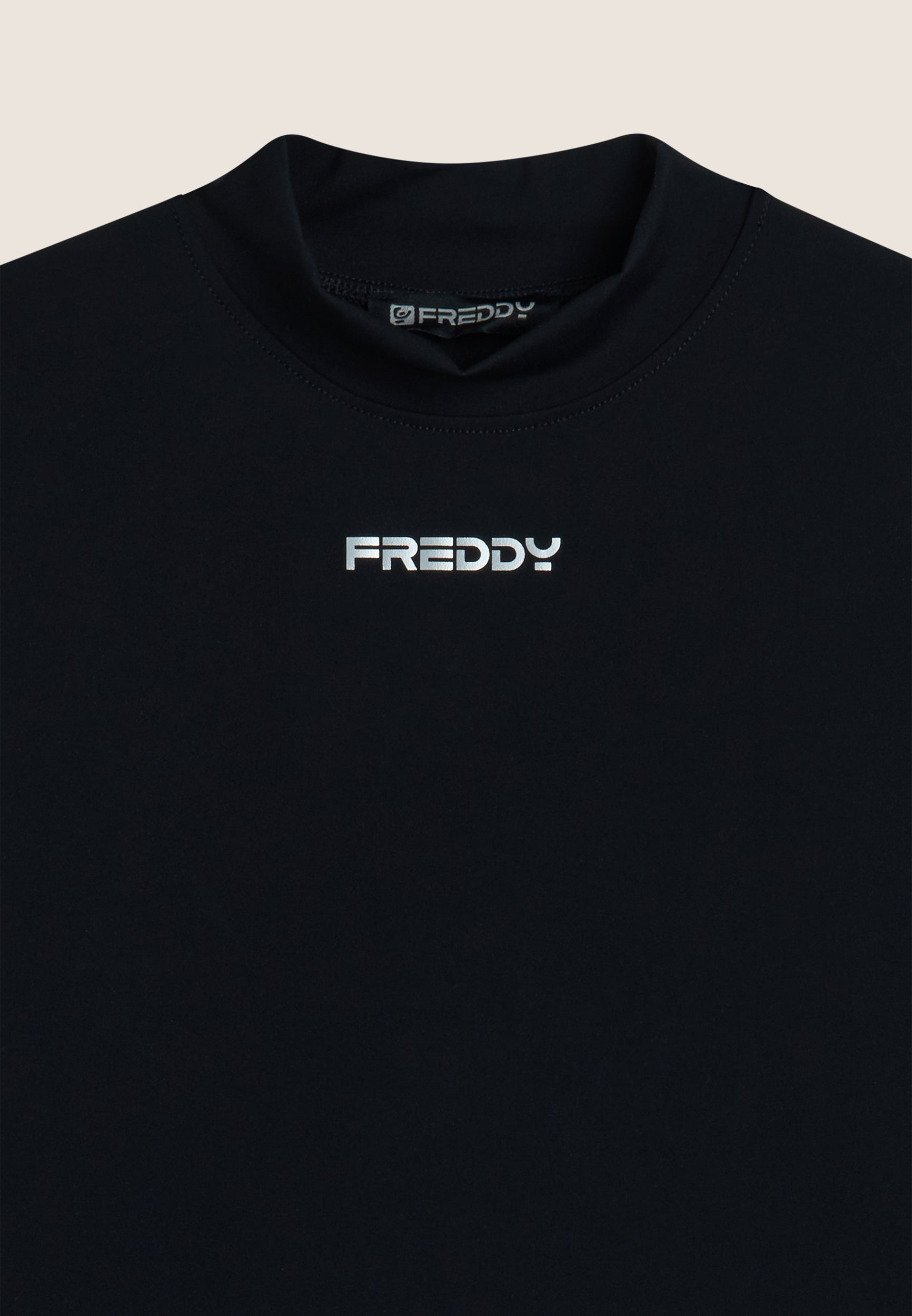 freddy-dolcevita-donna-slim-logo-centrale-maglia-collo-alto-jersey image 3