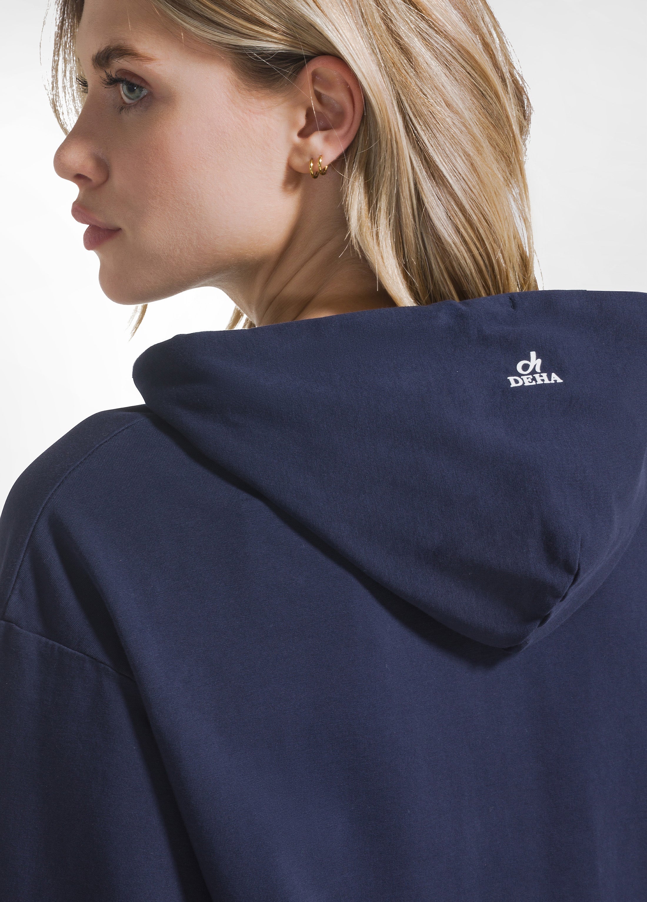 deha-tuta-felpa-con-cappuccio-full-zip-e-jogger-stretch-blu image 3