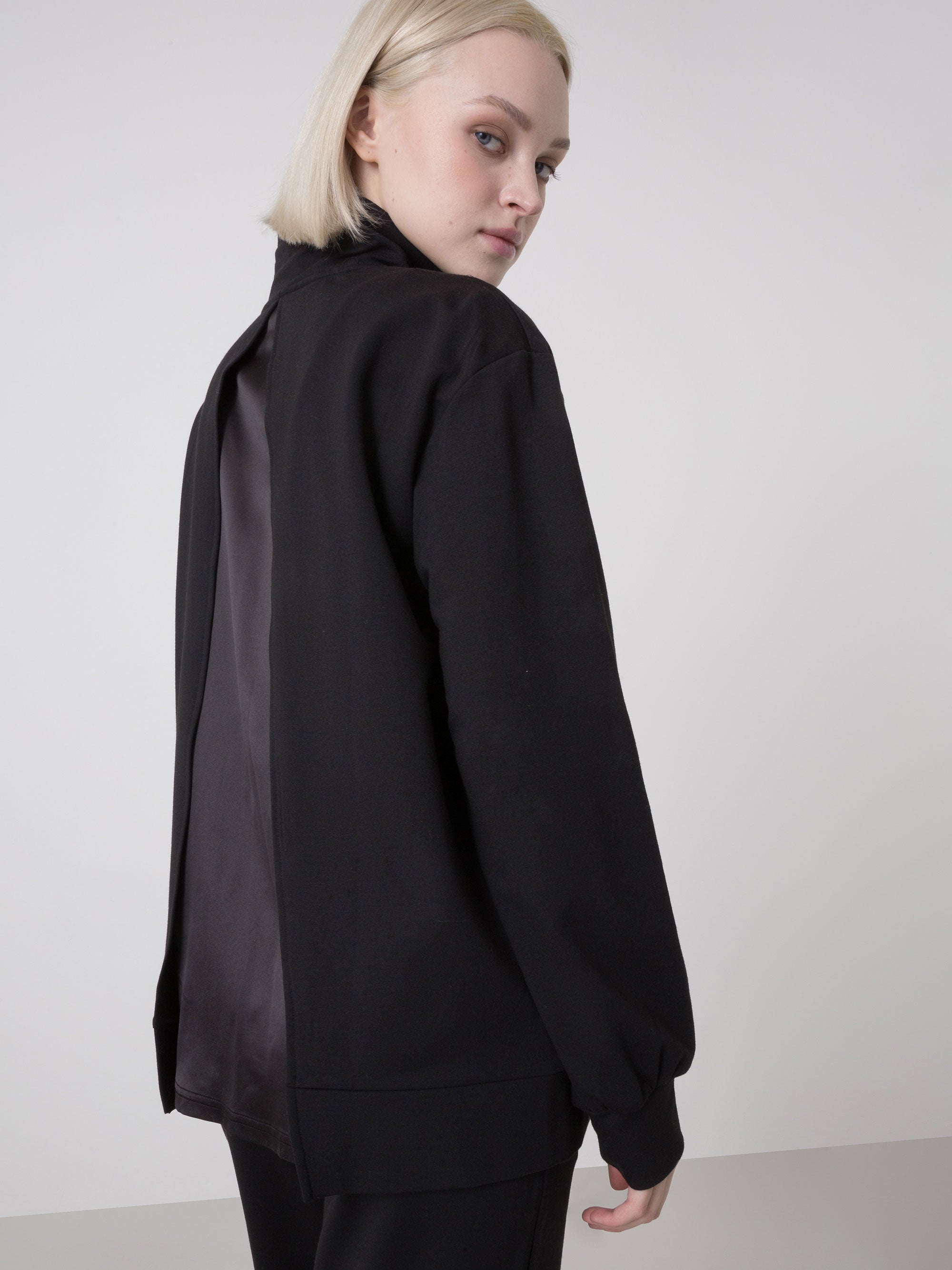 dimensione-danza-felpa-donna-full-zip-over-fit-in-modal-con-collo-alto image 5