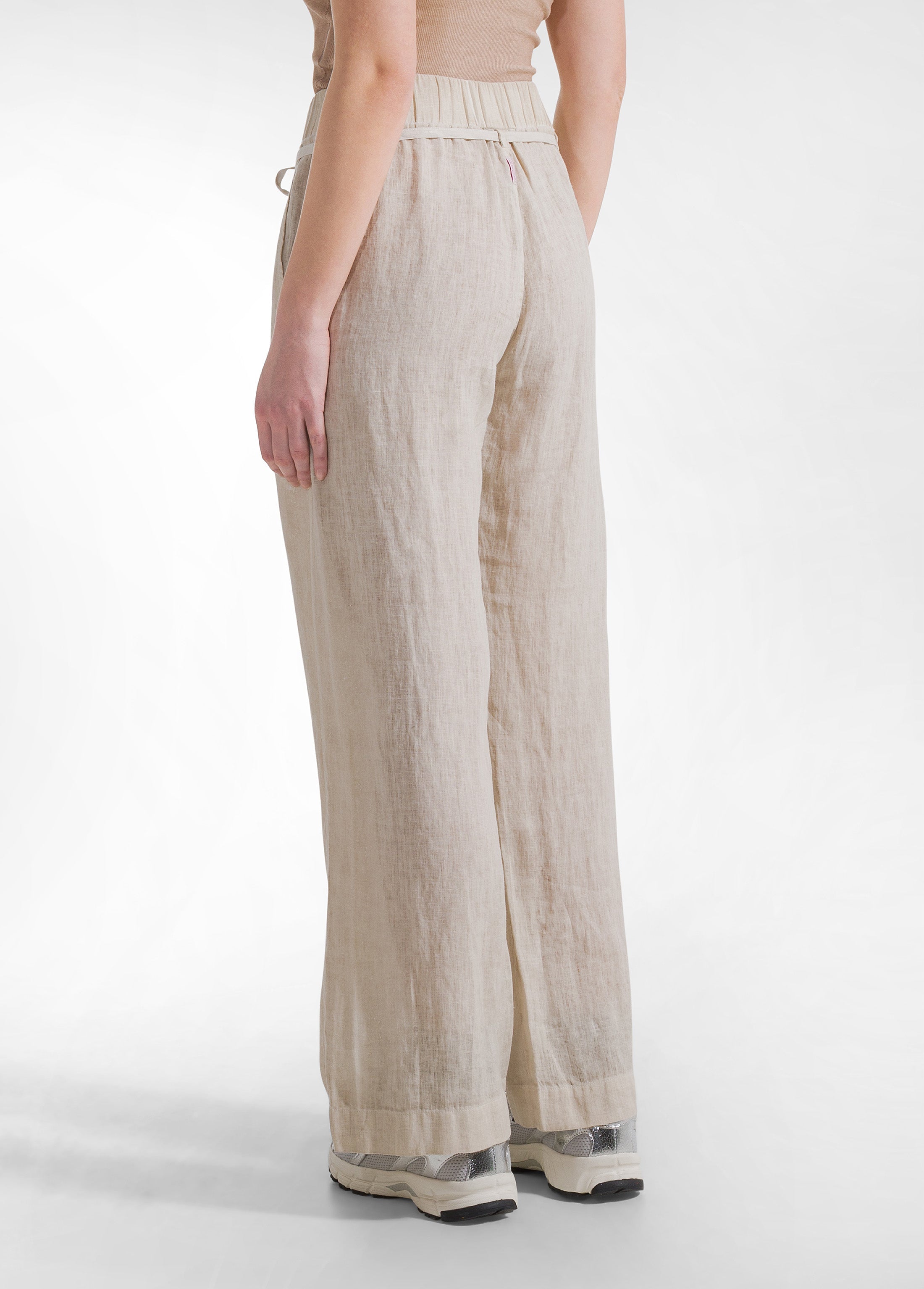 deha-pantaloni-dritti-in-lino-effetto-sfumato-beige image 3