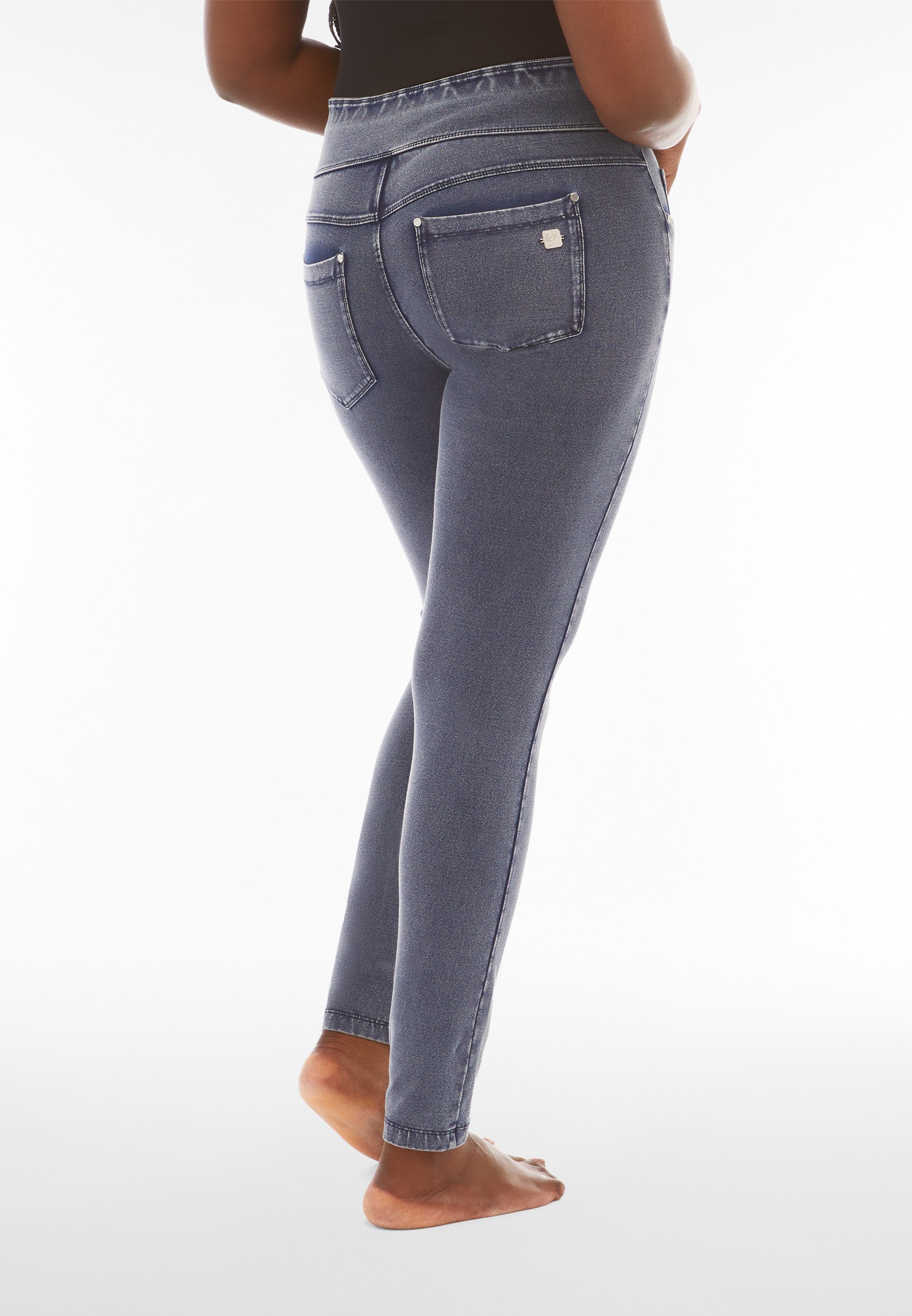 freddy-n-o-w-pantaloni-skinny-donna-vita-risvoltabile-jersey-denim image 3