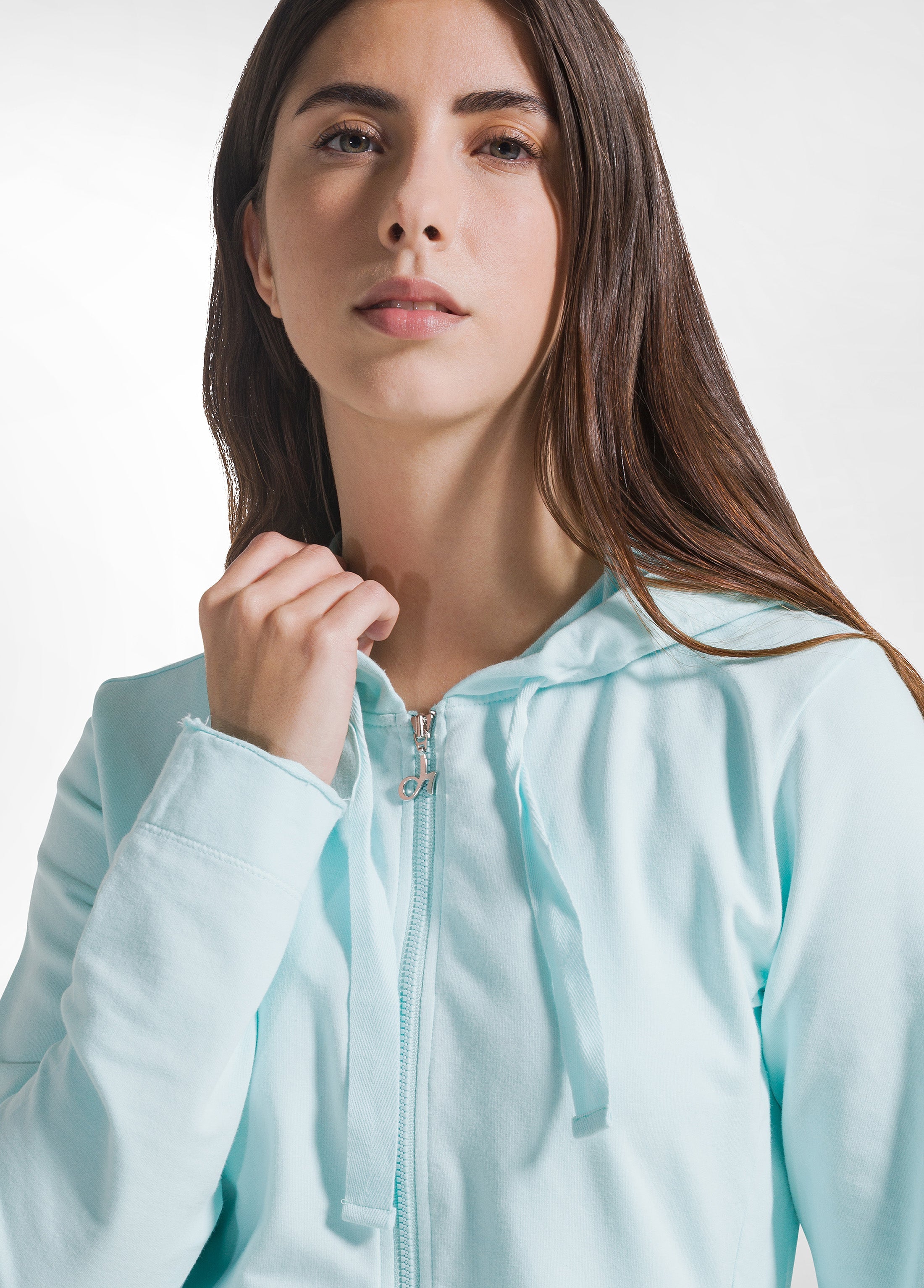deha-d42520-felpa-core-leggera-con-zip-e-cappuccio-blu image 3