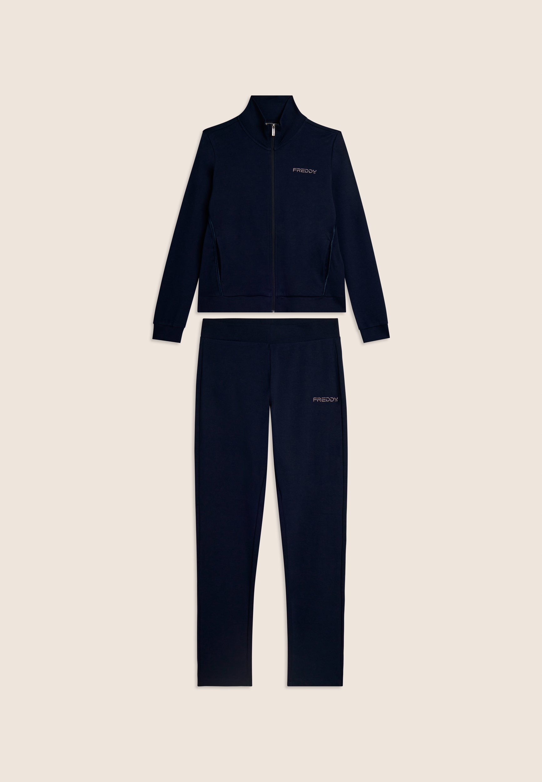 freddy-tuta-donna-con-zip-collo-alto-logo-perline-rosa image 6