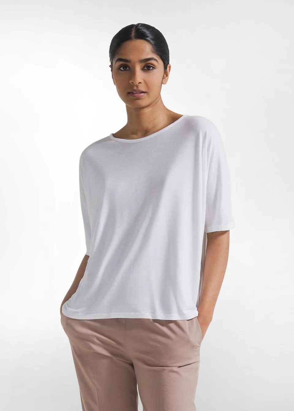 deha-t-shirt-fluida-in-viscosa-ecovero-bianco image 1
