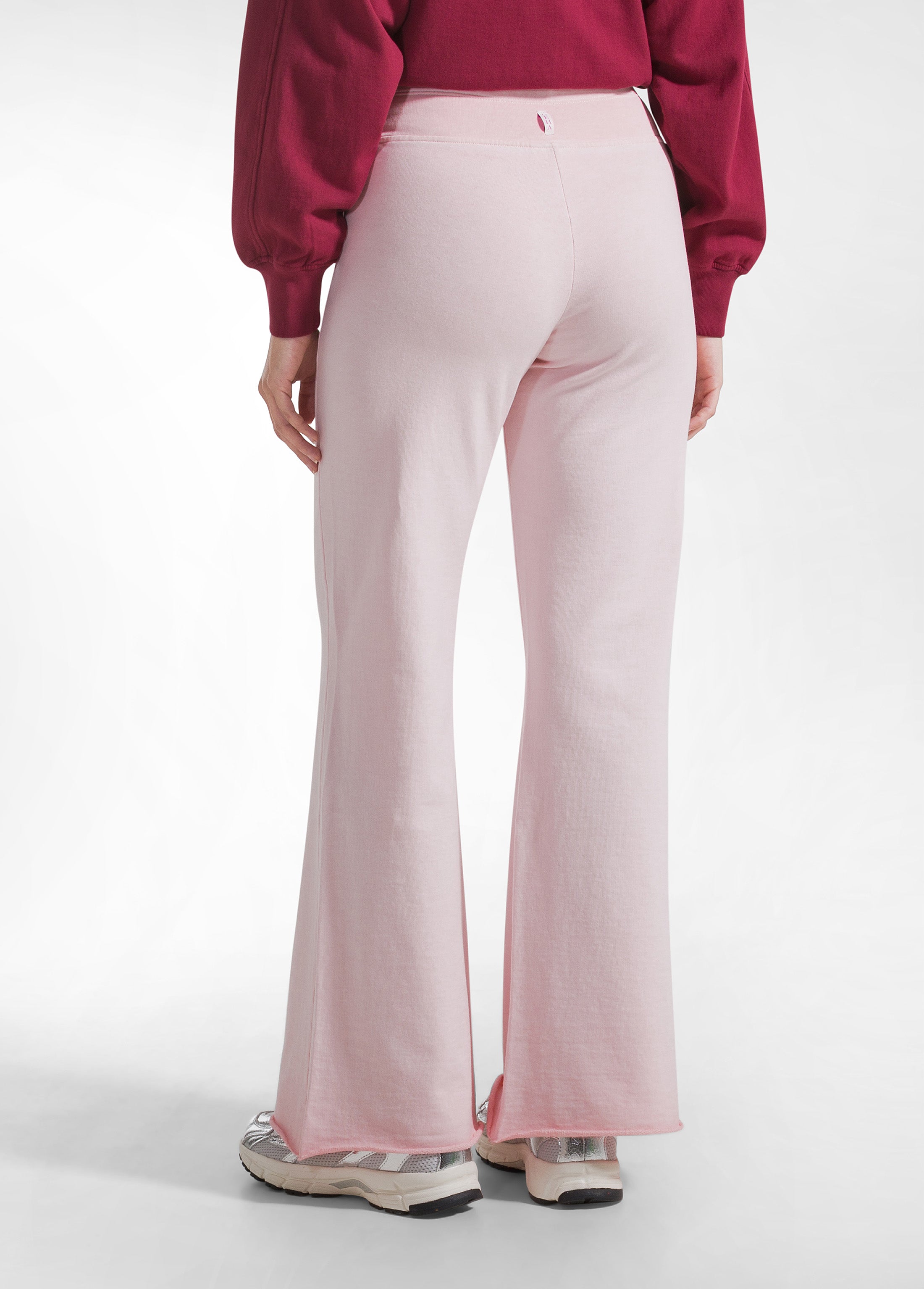 deha-pantaloni-flare-effetto-sfumato-rosa-in-felpa-cotone-organico image 3