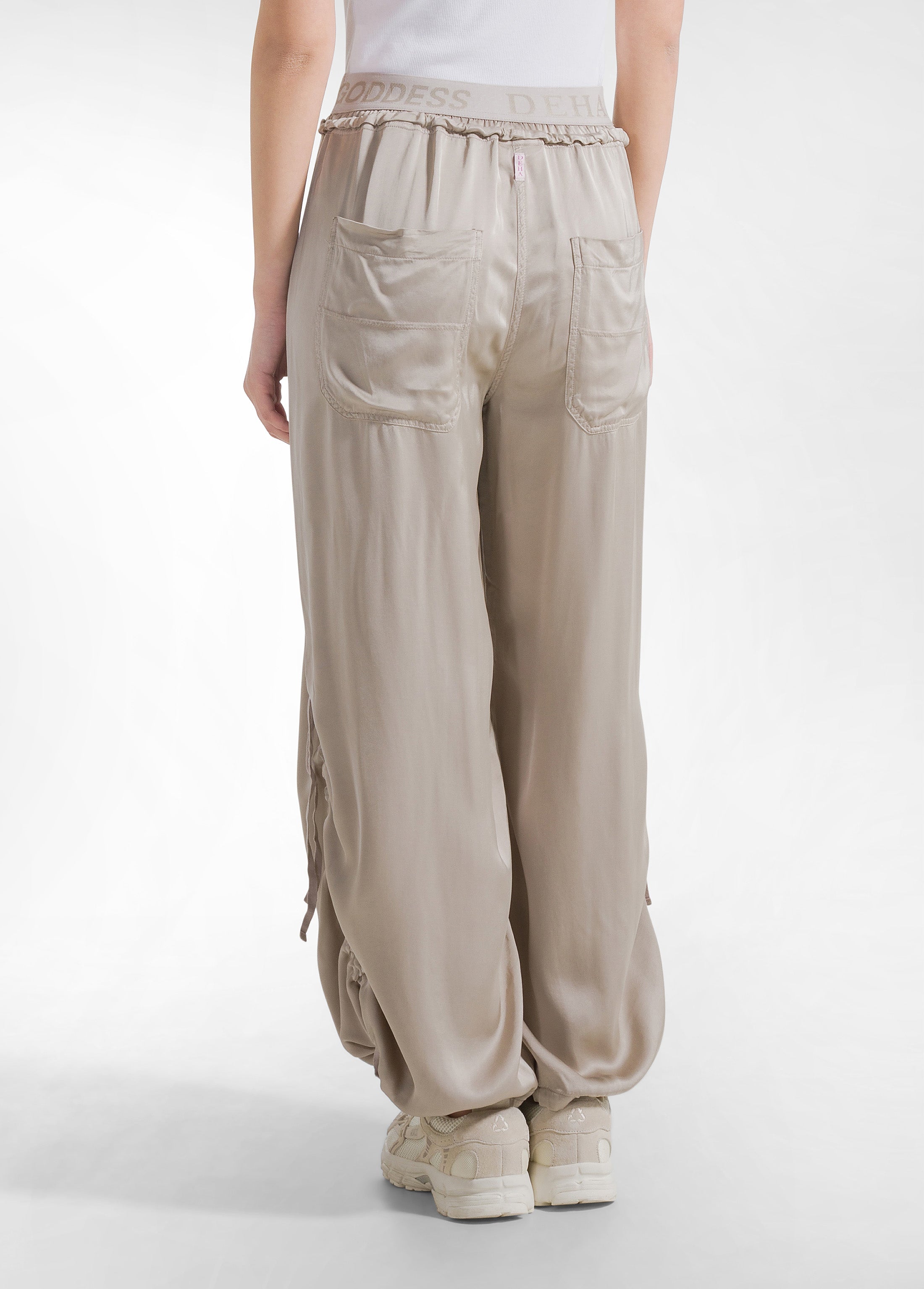 deha-magnum-pantaloni-satinati-beige-vita-alta image 3