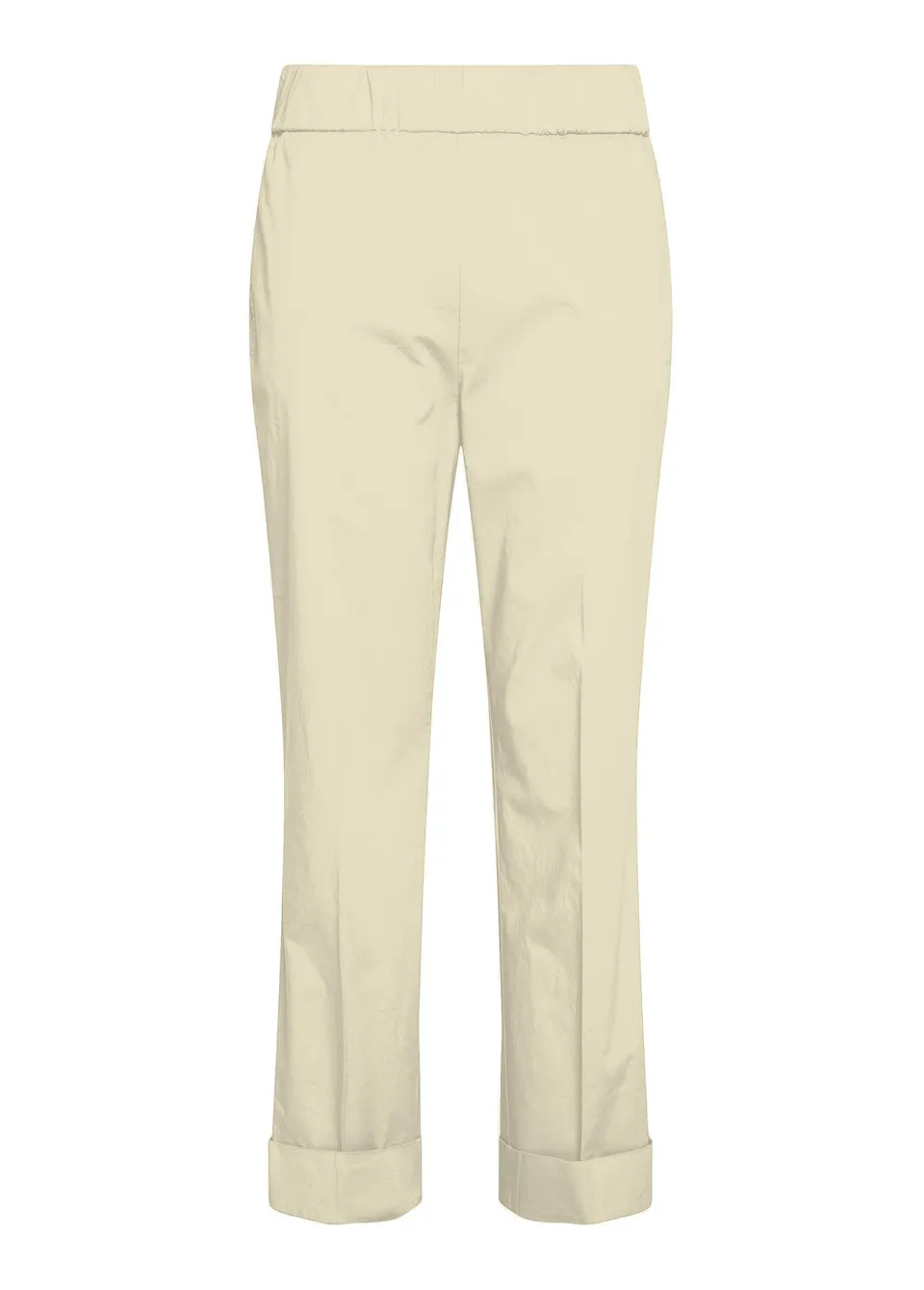 deha-pantaloni-dritti-in-popeline-elasticizzato-bianco image 1