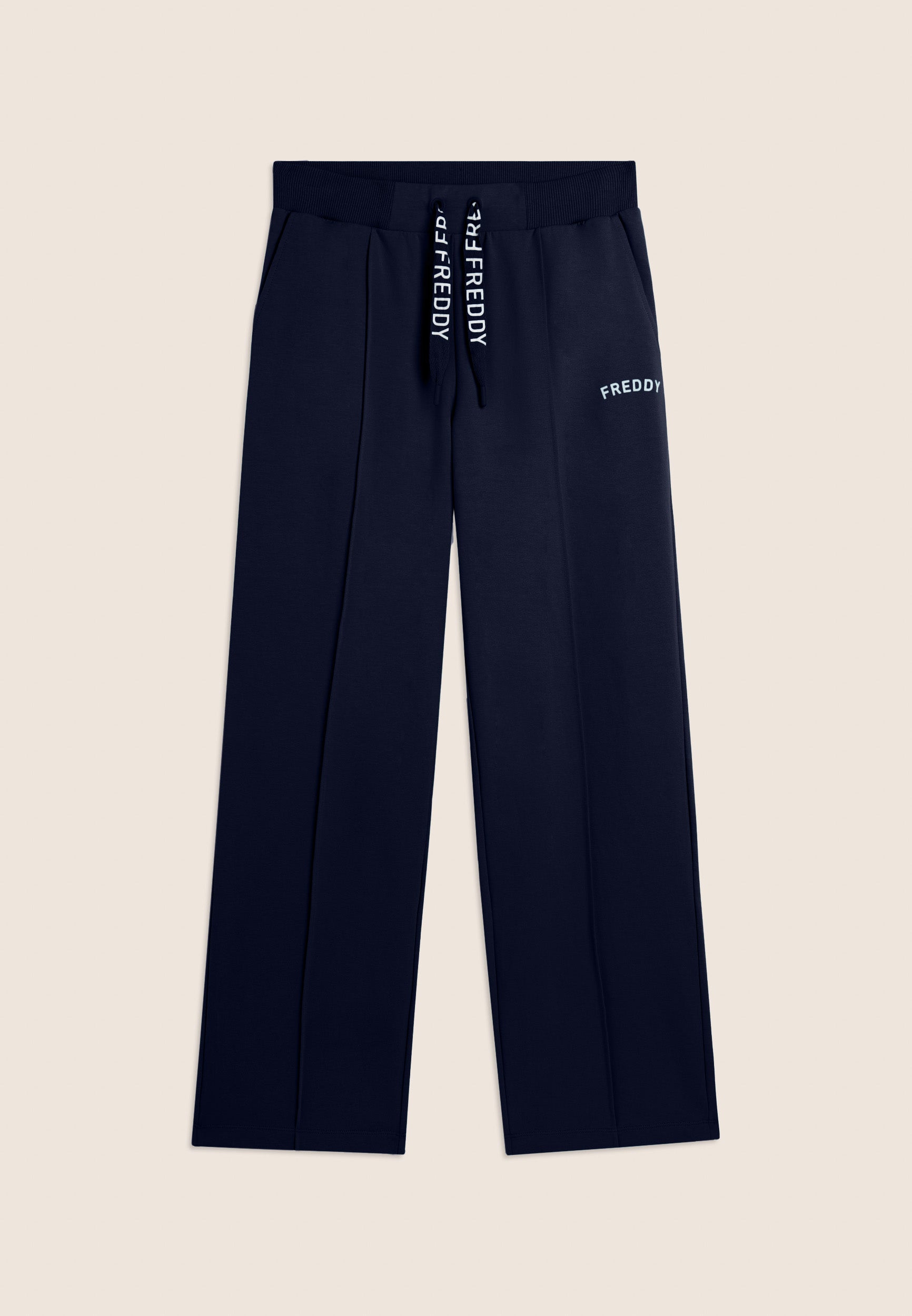 freddy-pantaloni-donna-wide-leg-con-coulisse-logata-in-french-terry image 8