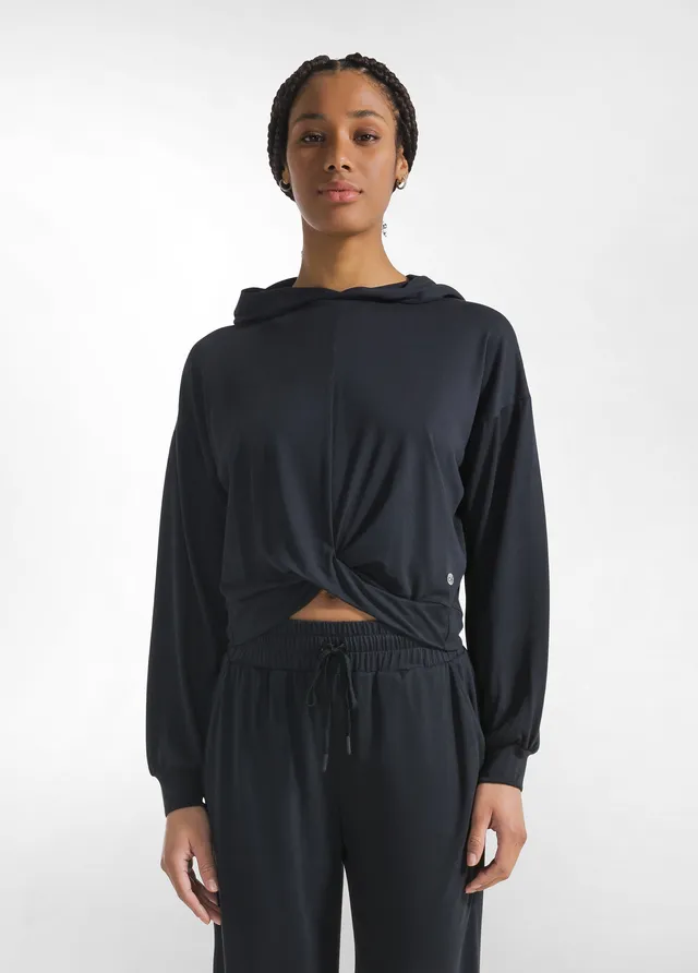 deha-felpa-con-nodo-in-jersey-modal-nero-d22032-felpa-donna-cropped-con-cappucci image 1