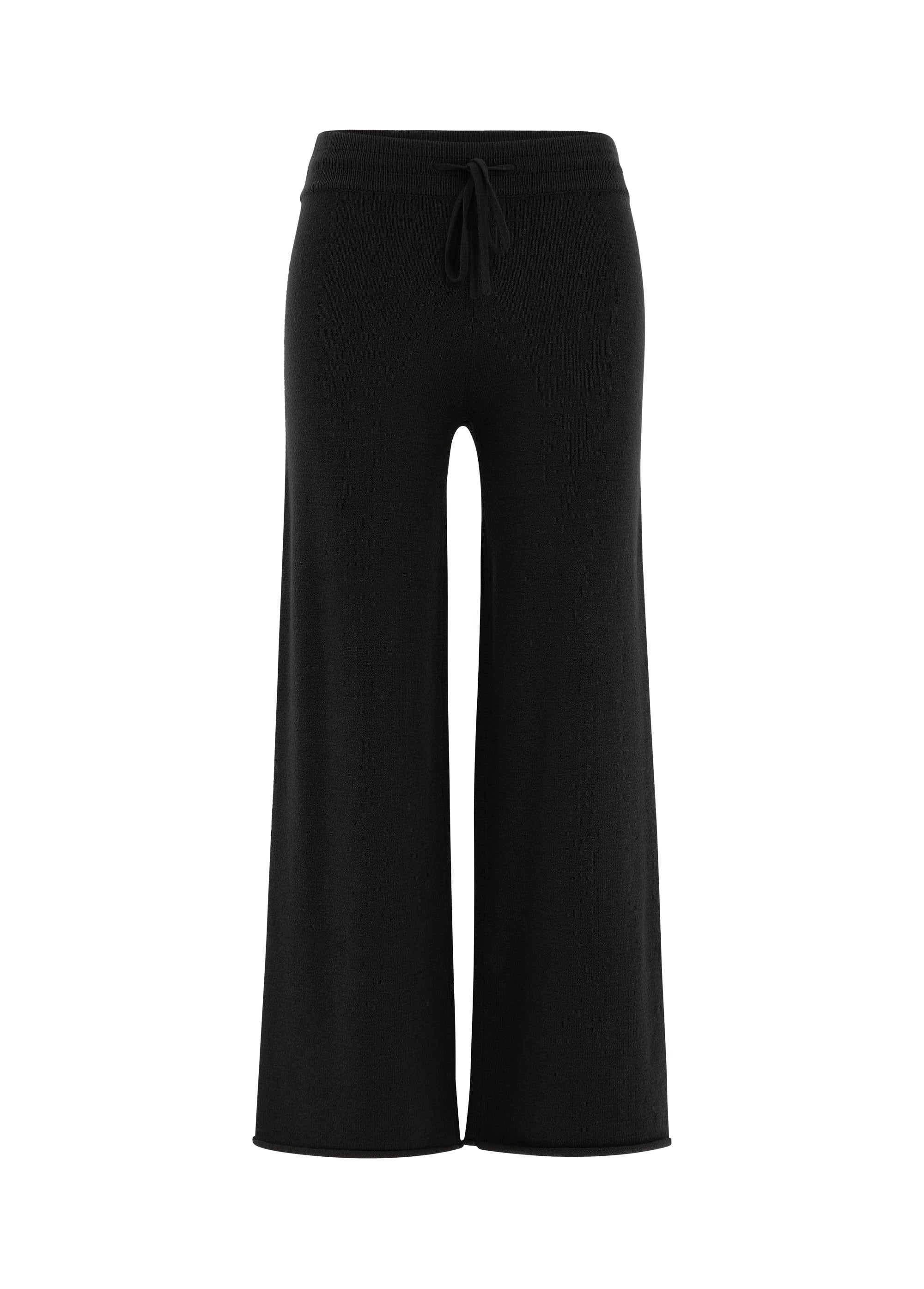 deha-pantalone-gamba-larga-in-maglia-nero-comfort-donna image 5