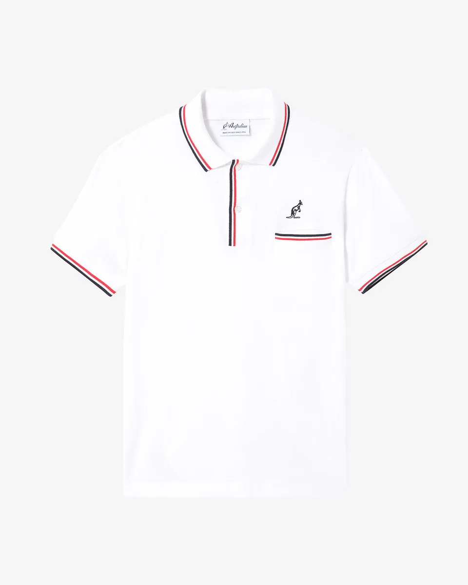 australian-pocket-piquet-polo-shirt-bianca-regular-con-tasca image 1