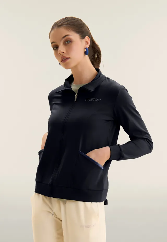 freddy-felpa-collo-alto-con-zip-in-jersey-elasticizzato image 1