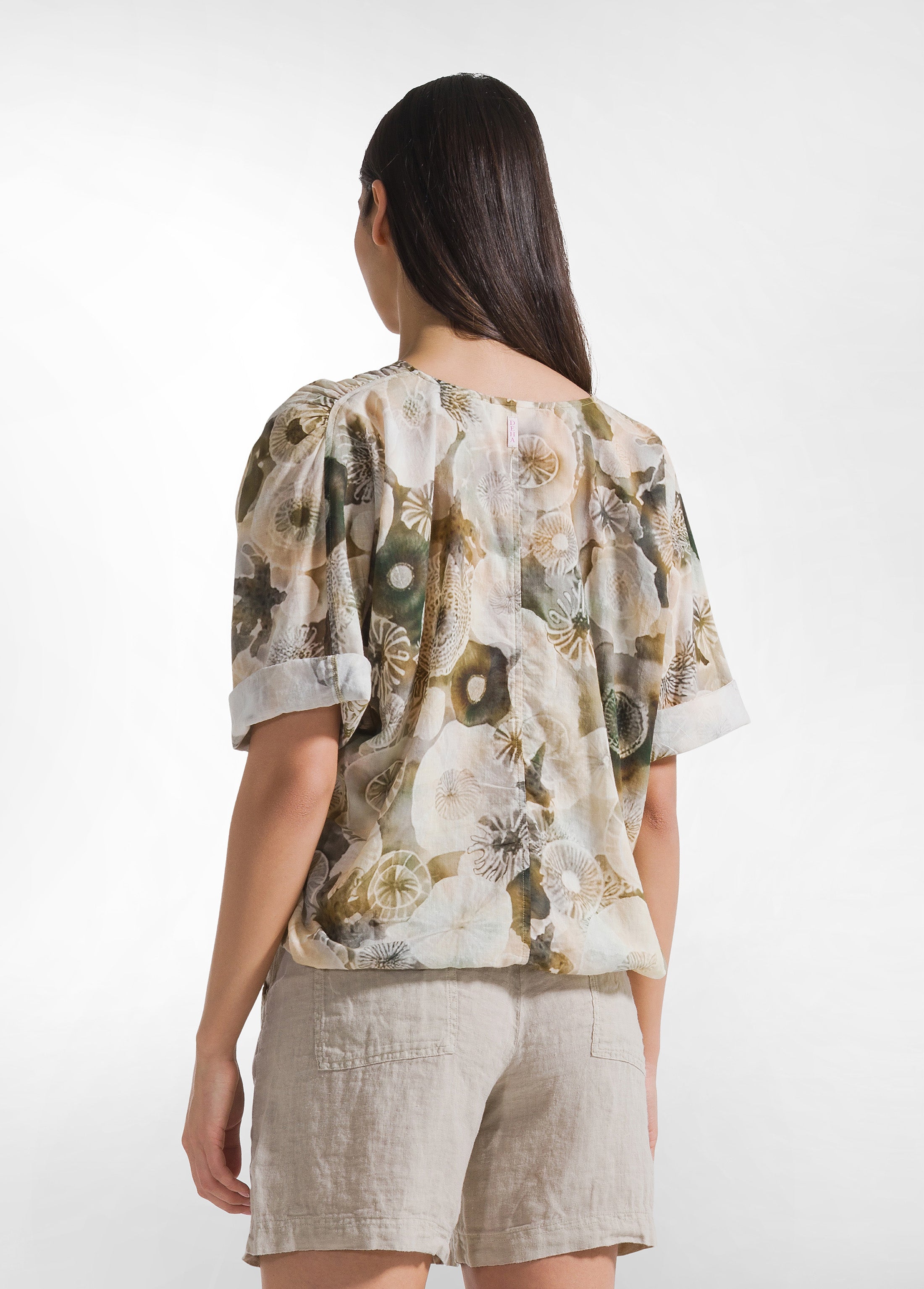 deha-d42532-blusa-all-over-in-mussola-di-cotone-verde image 2