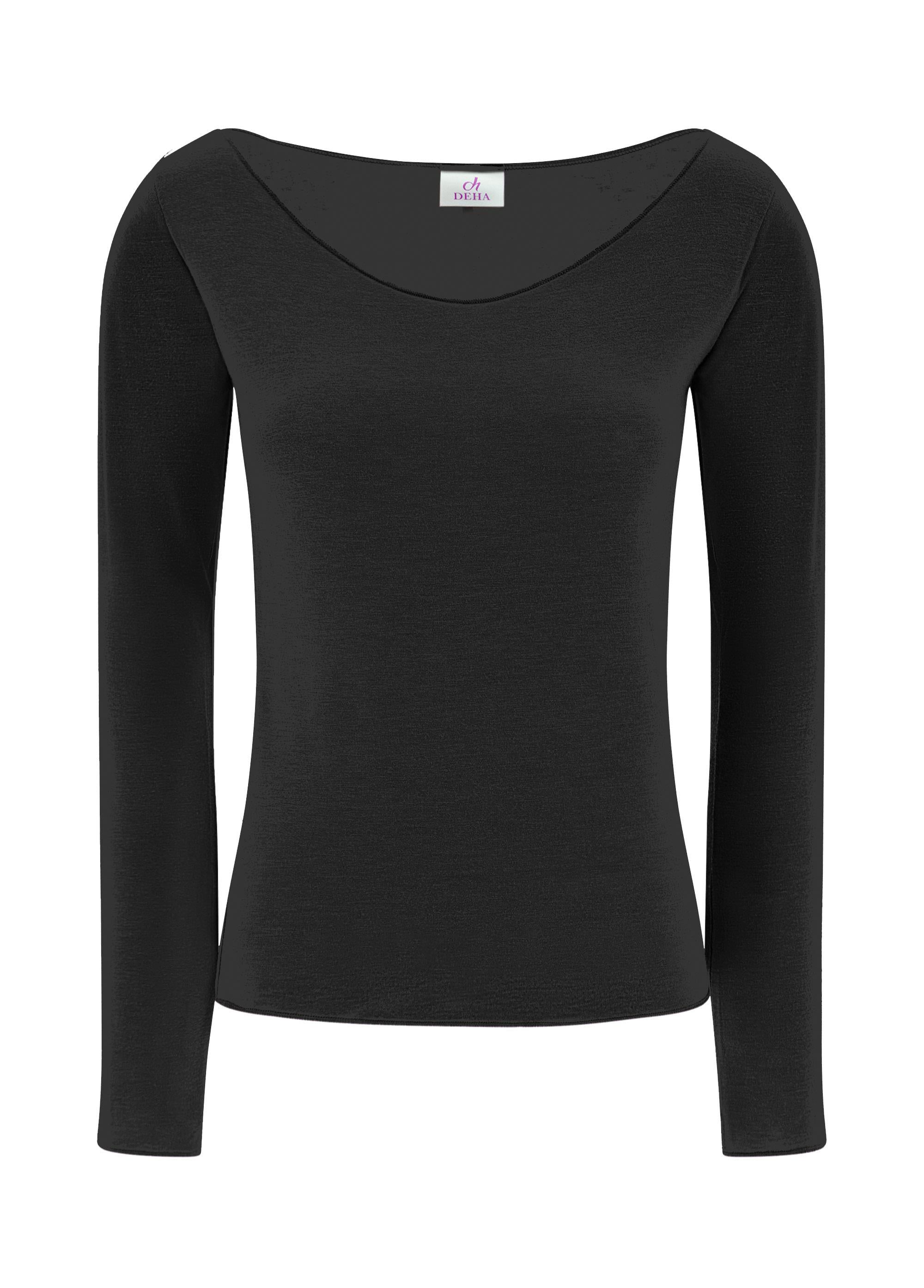deha-t-shirt-a-manica-lunga-in-misto-cashmere-nero image 5