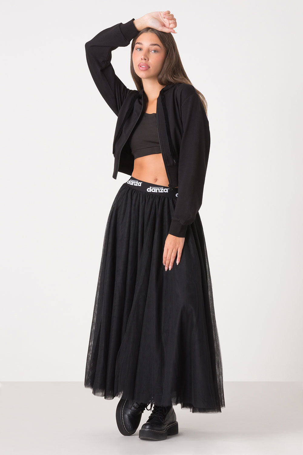 dimensione-danza-ballet-felpa-full-zip-con-cappuccio-non-garzata-fit-cropped-bom image 7