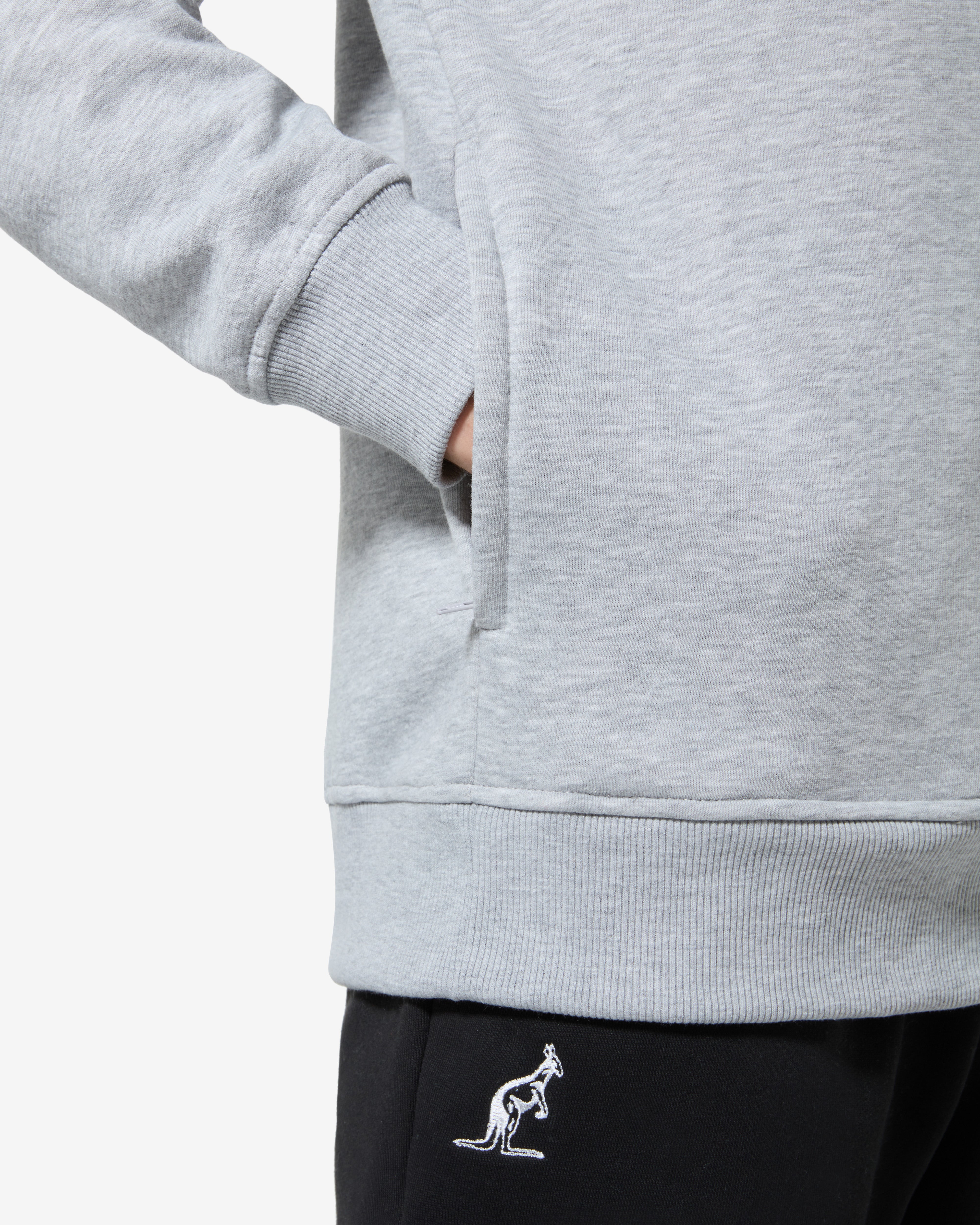 australian-raw-pink-track-jacket-giacca-felpa-grigio-melange-con-cappuccio image 4