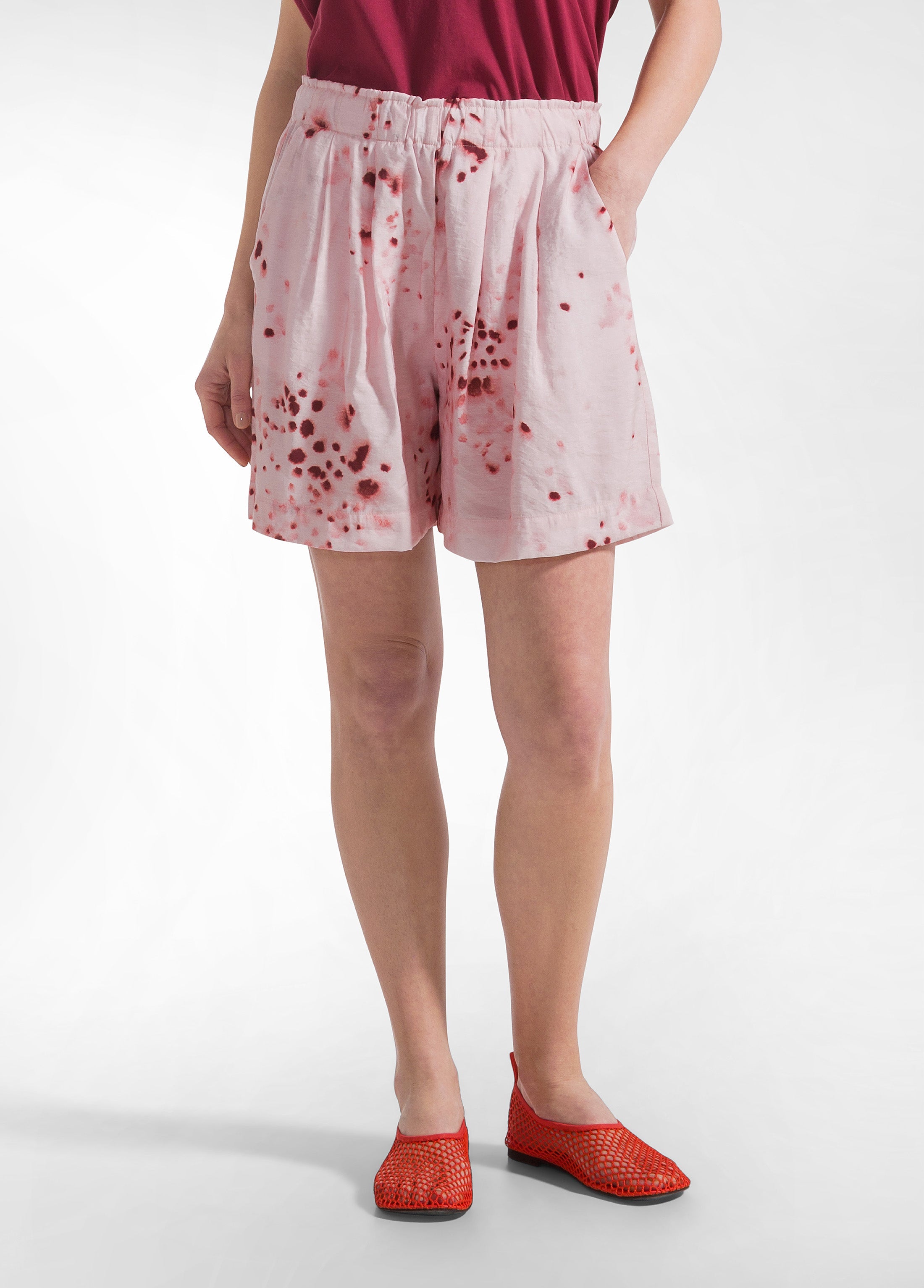deha-shorts-in-viscosa-effetto-stropicciato-rosa image 2