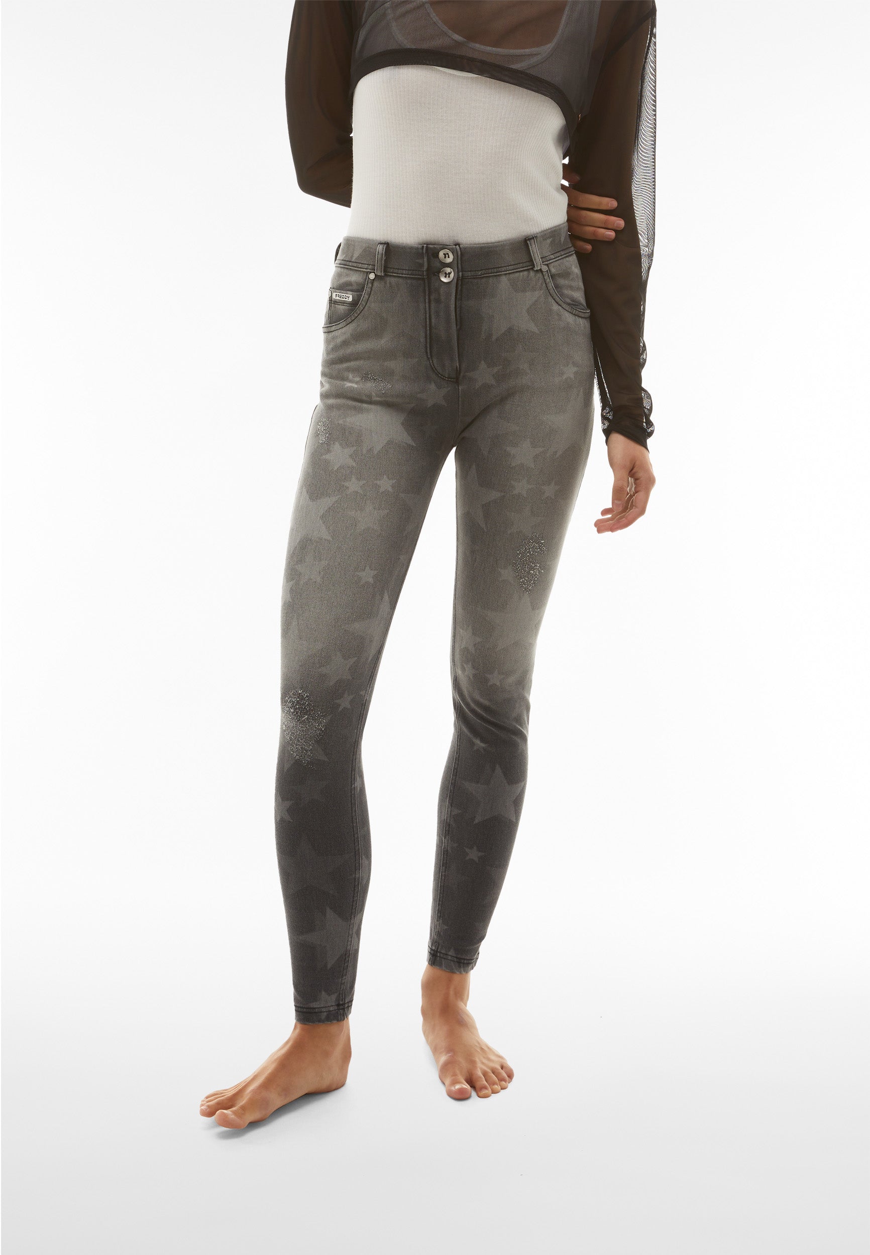 freddy-wr-up-jeans-donna-navetta-stampa-stelle-distressed-skinny image 1