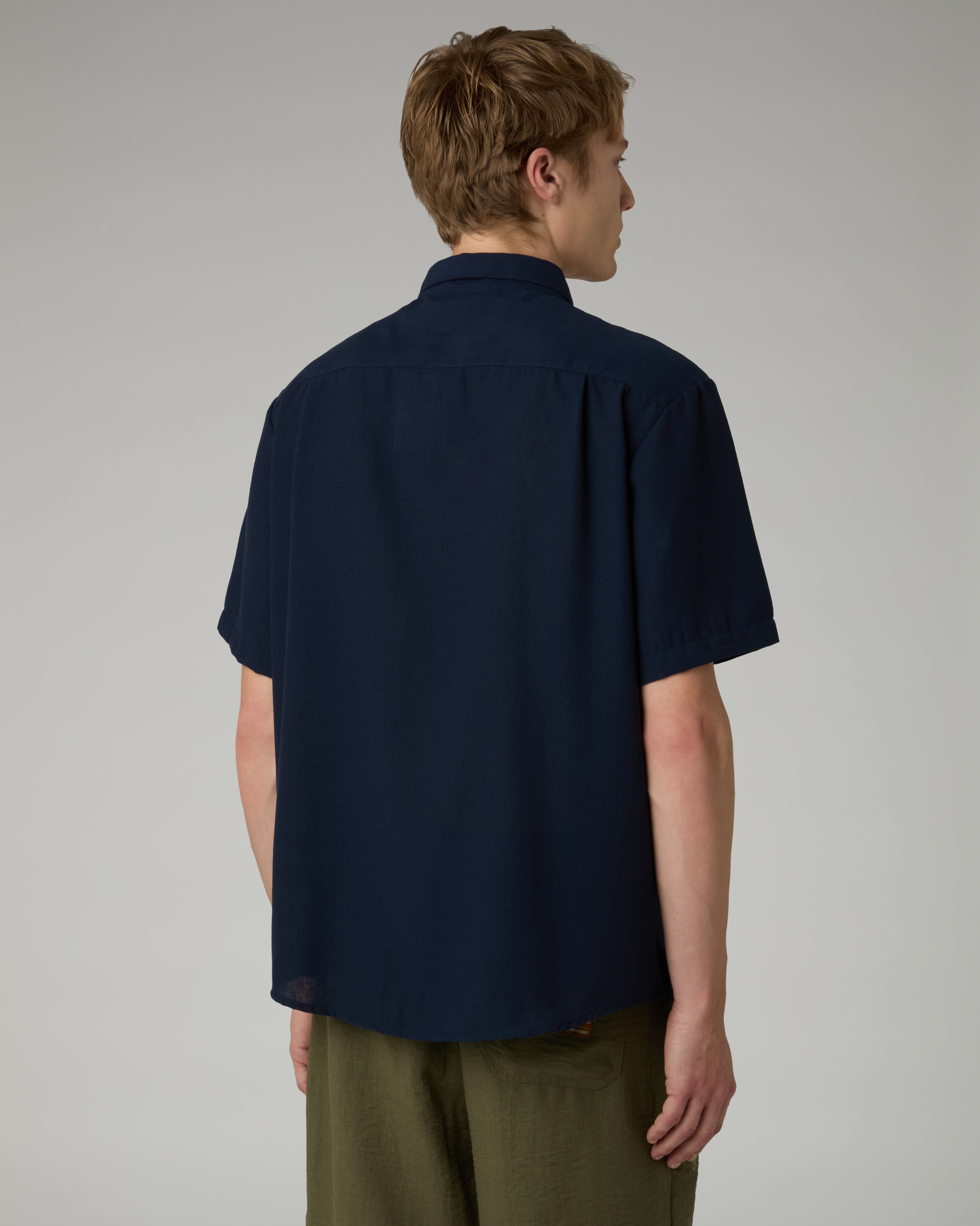 australian-doric-shirt-camicia-canvas-eclipse-blue-manica-corta image 3