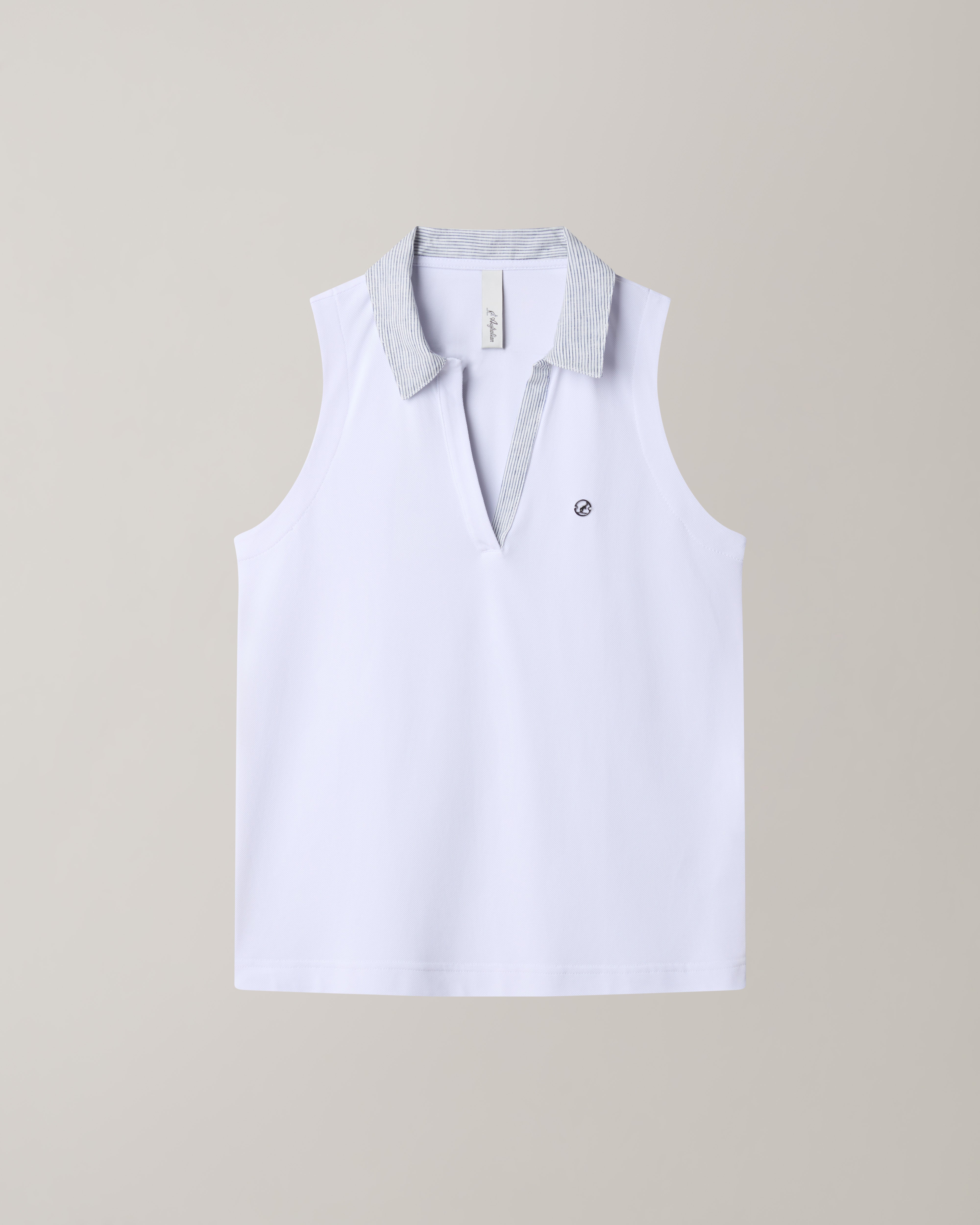 australian-sleeveless-polo-top-polo-donna-smanicata-in-piquet-bianco image 5