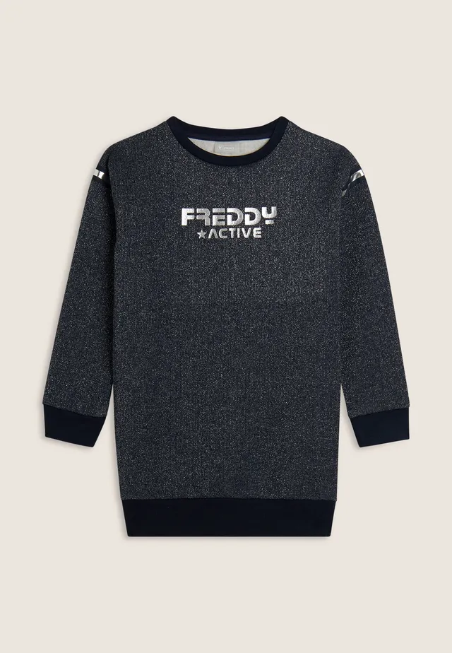 freddy-felpa-maxi-bambina-in-cotone-con-effetto-lurex image 1