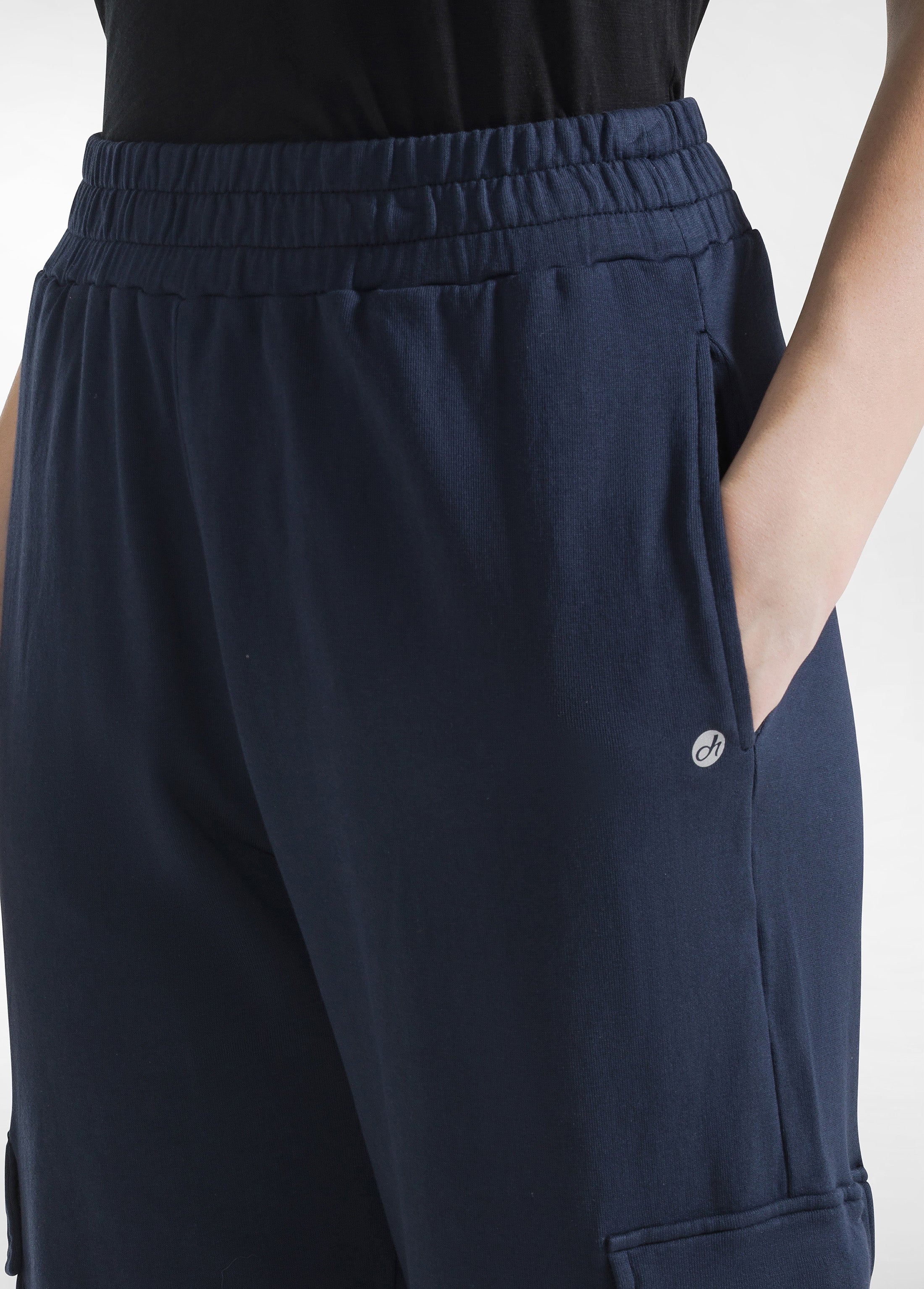 deha-pantalone-cargo-in-felpa-blu-donna image 4