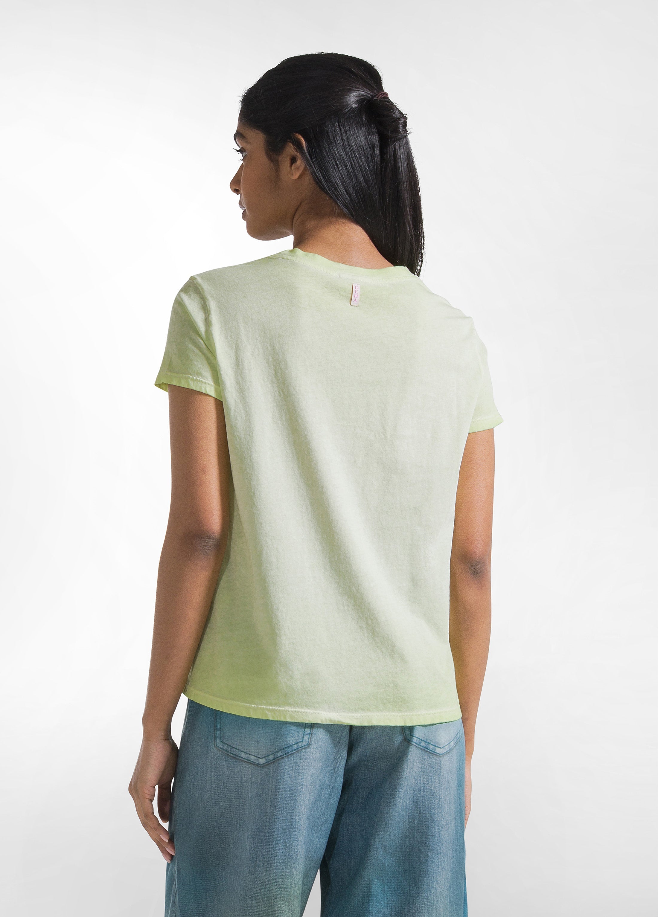deha-d42780-t-shirt-gialla-effetto-sfumato-in-cotone-organico image 2