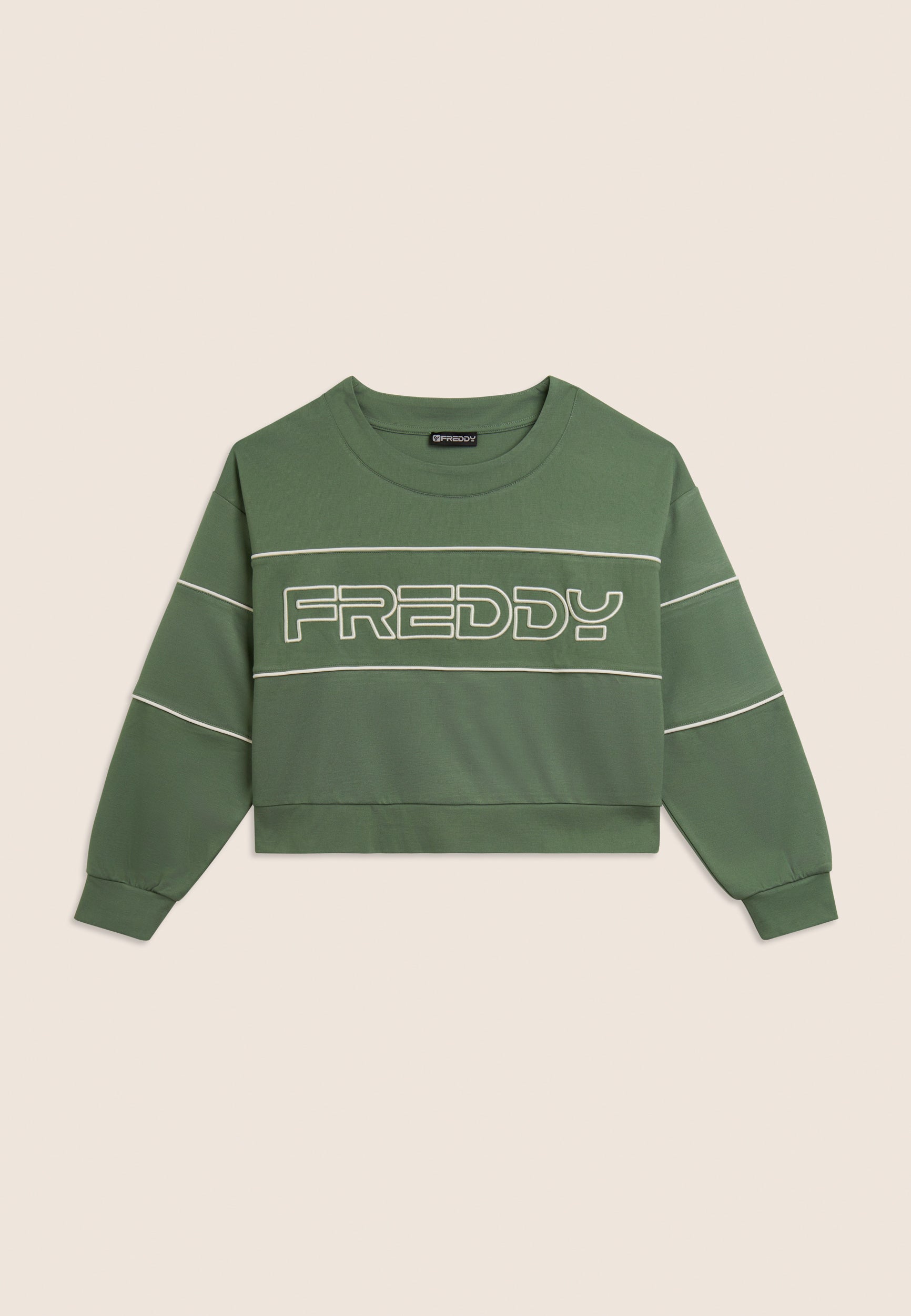 freddy-wr-up-felpa-comfort-fit-cropped-con-maxi-logo-ricamato image 5