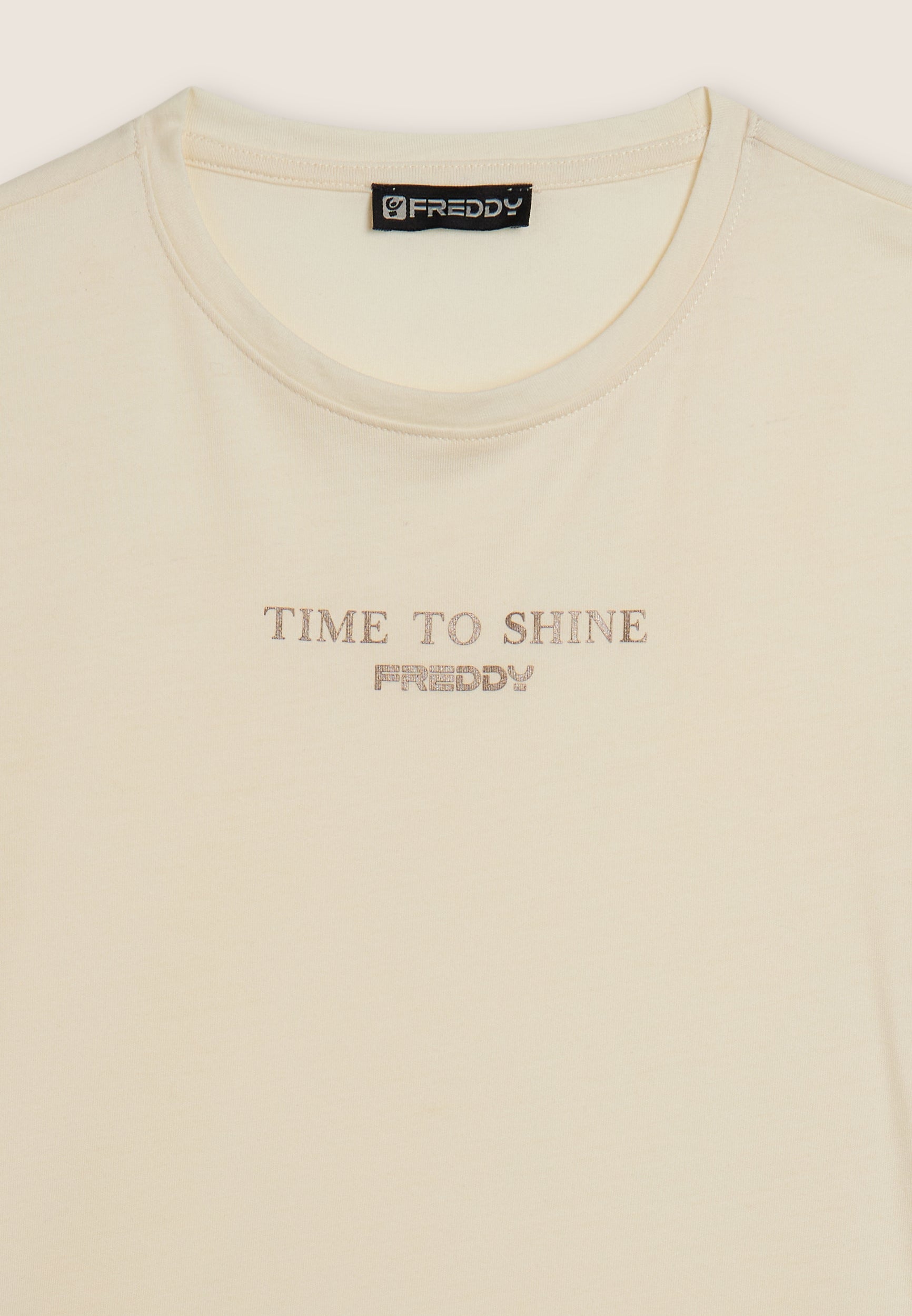 freddy-t-shirt-da-donna-comfort-time-to-shine-stampa-dorata image 6