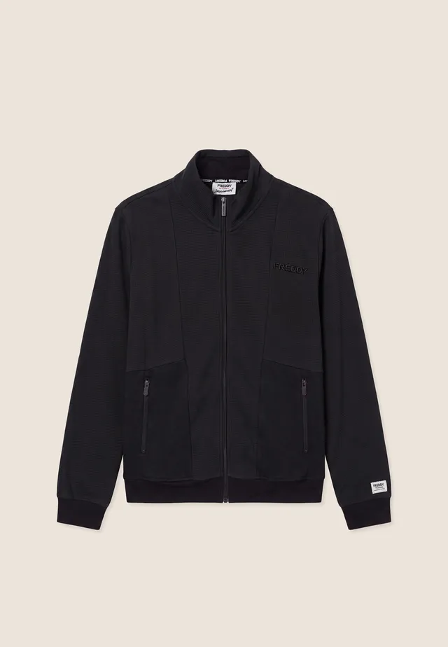 freddy-felpa-uomo-bonded-a-quadri-con-zip-e-collo-alto image 1