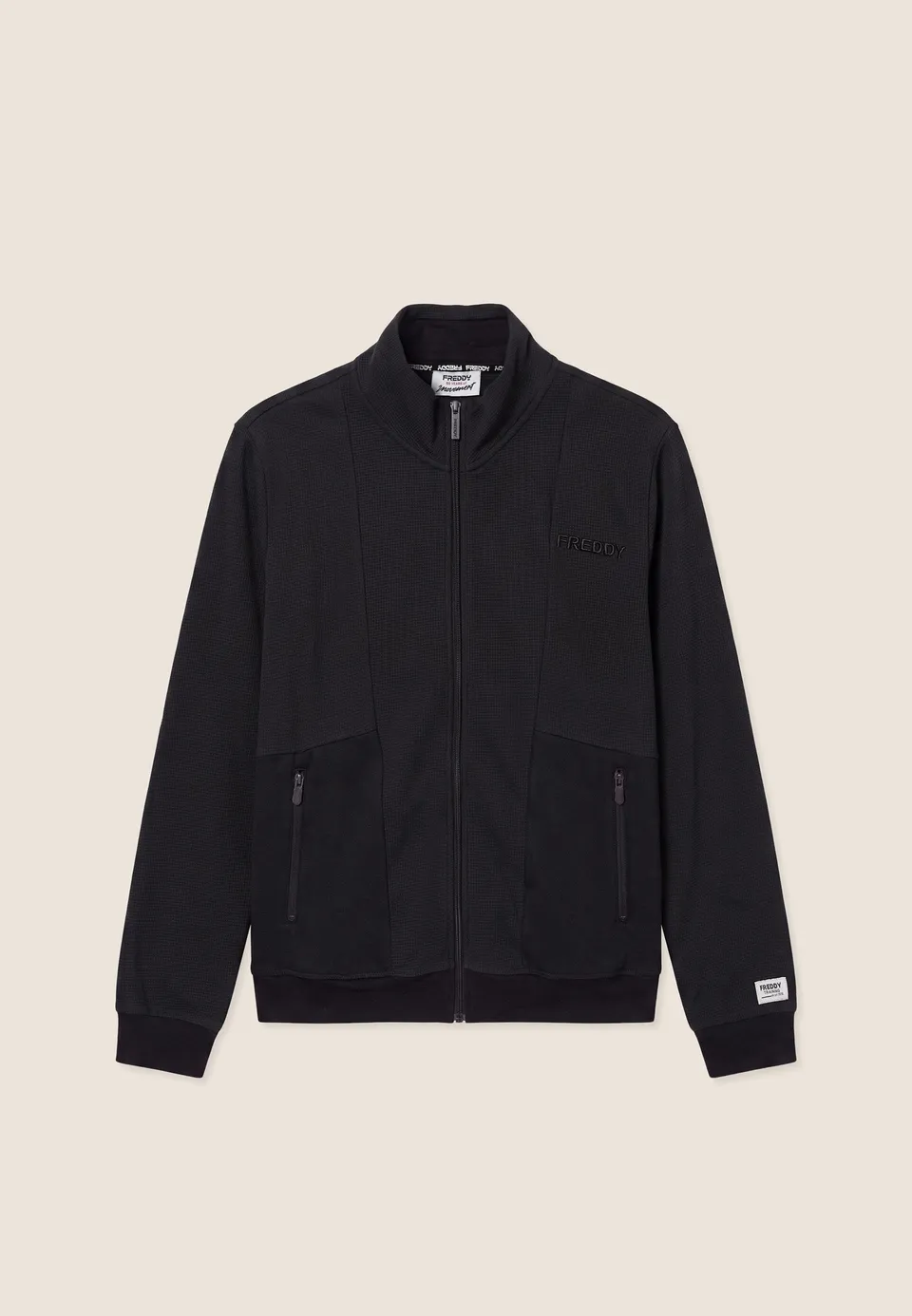 freddy-felpa-uomo-bonded-a-quadri-con-zip-e-collo-alto image 1